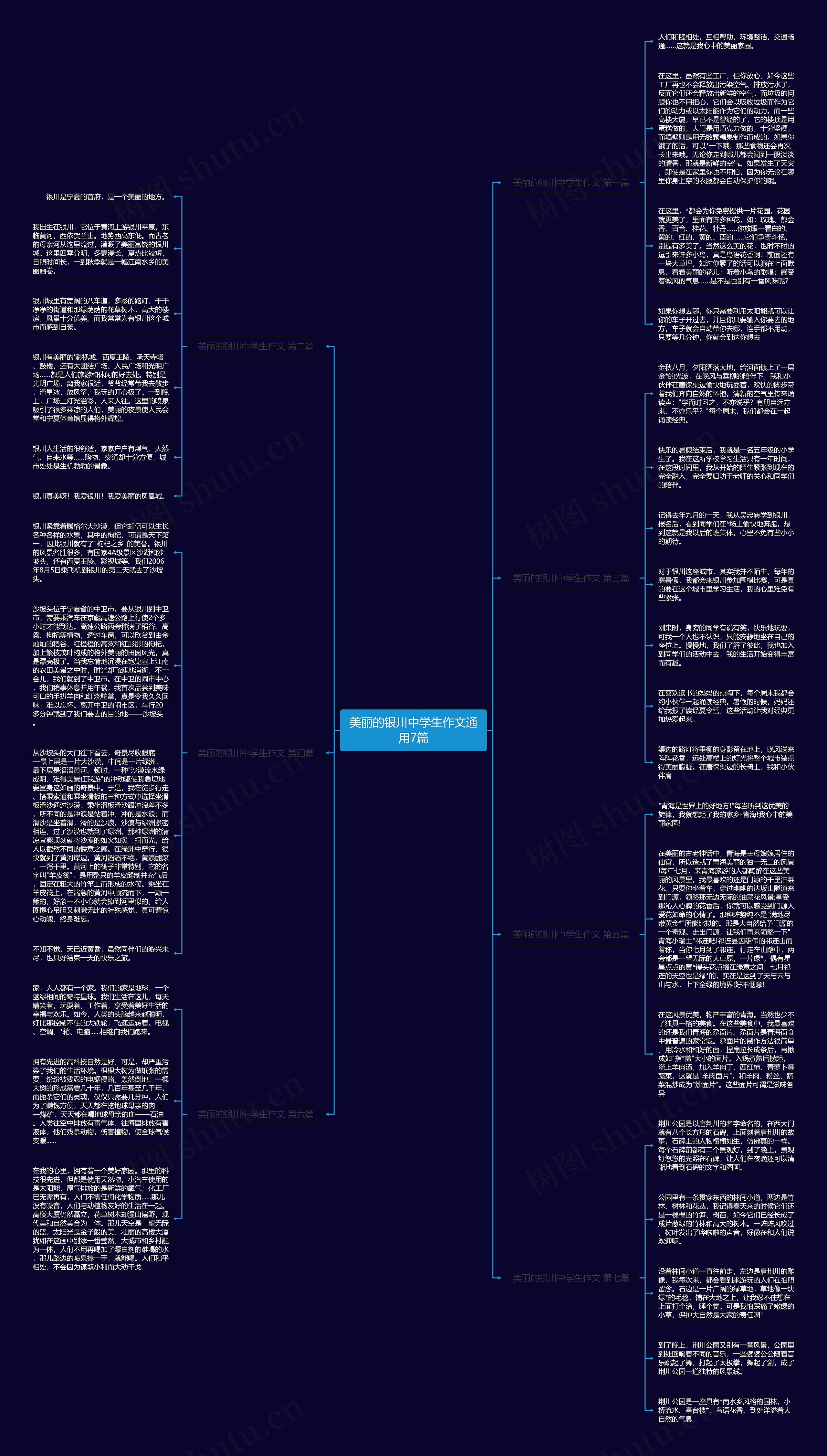 美丽的银川中学生作文通用7篇思维导图