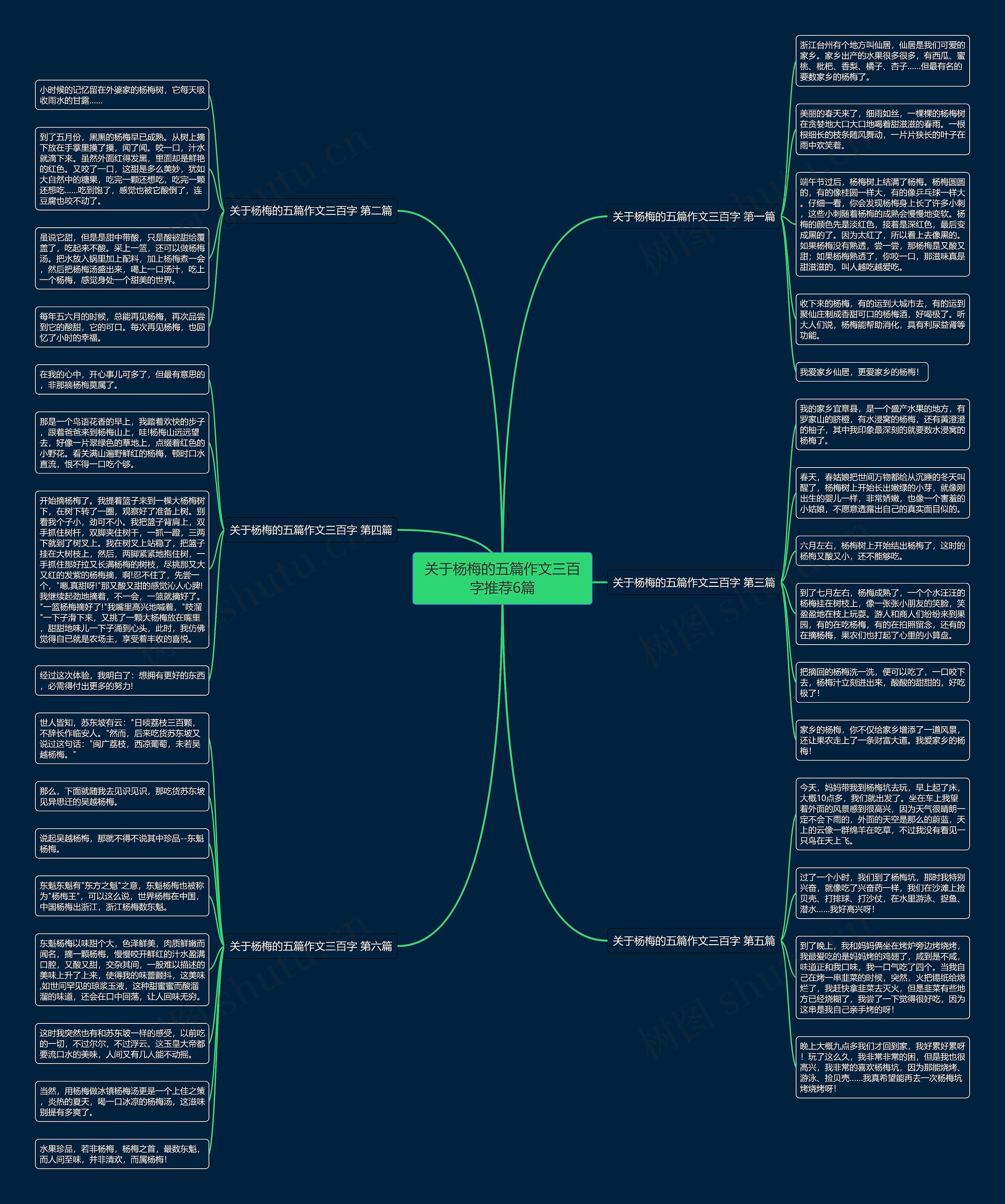 关于杨梅的五篇作文三百字推荐6篇思维导图