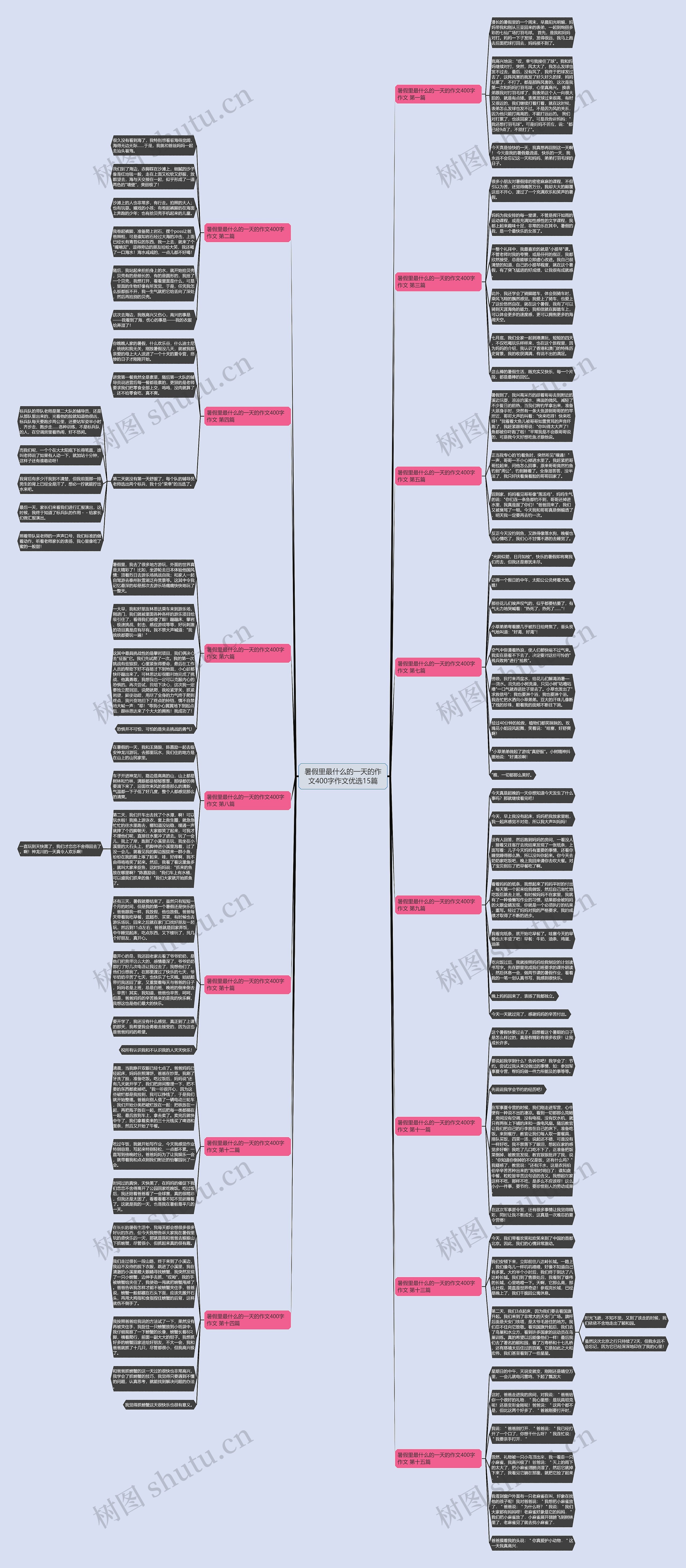 暑假里最什么的一天的作文400字作文优选15篇思维导图