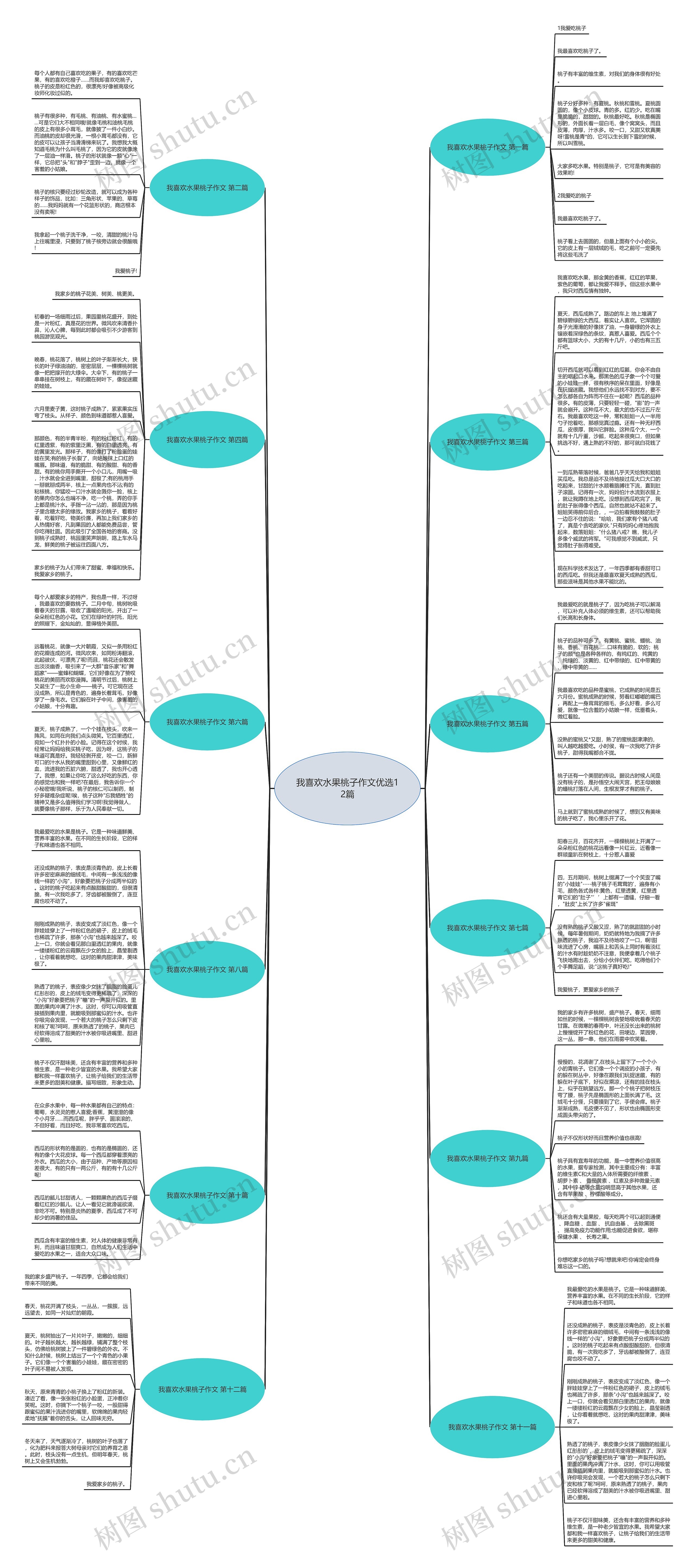 我喜欢水果桃子作文优选12篇思维导图