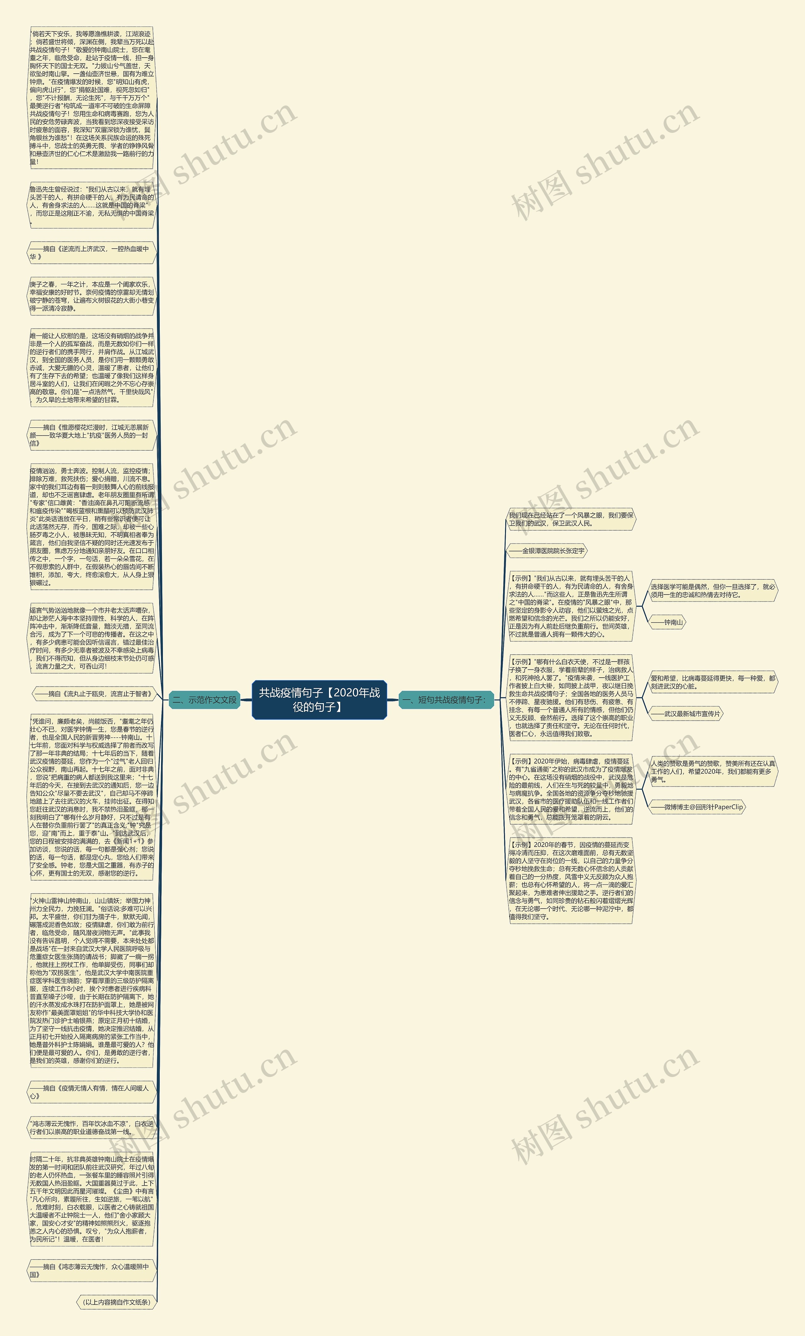 共战疫情句子【2020年战役的句子】思维导图