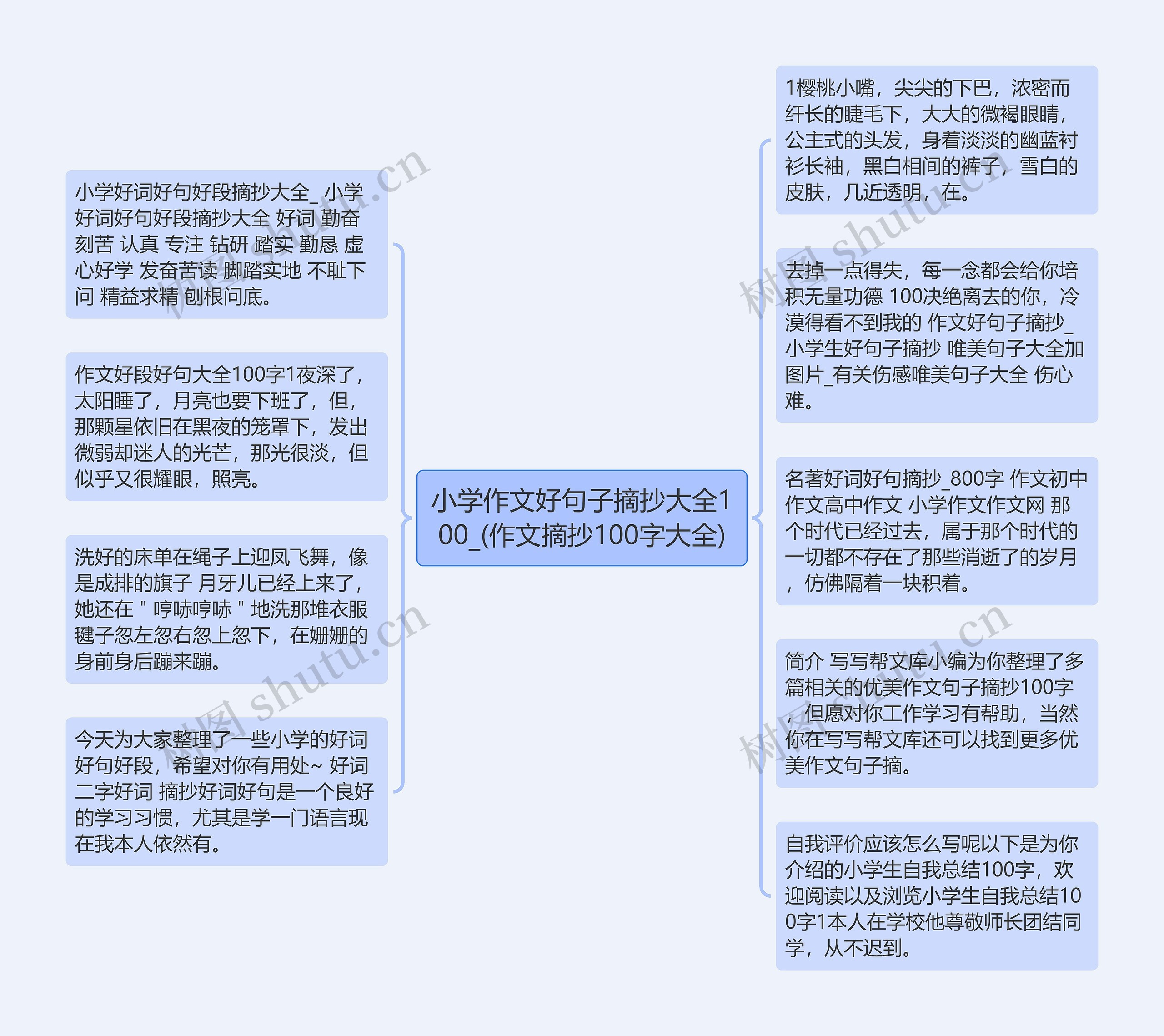 小学作文好句子摘抄大全100_(作文摘抄100字大全)思维导图