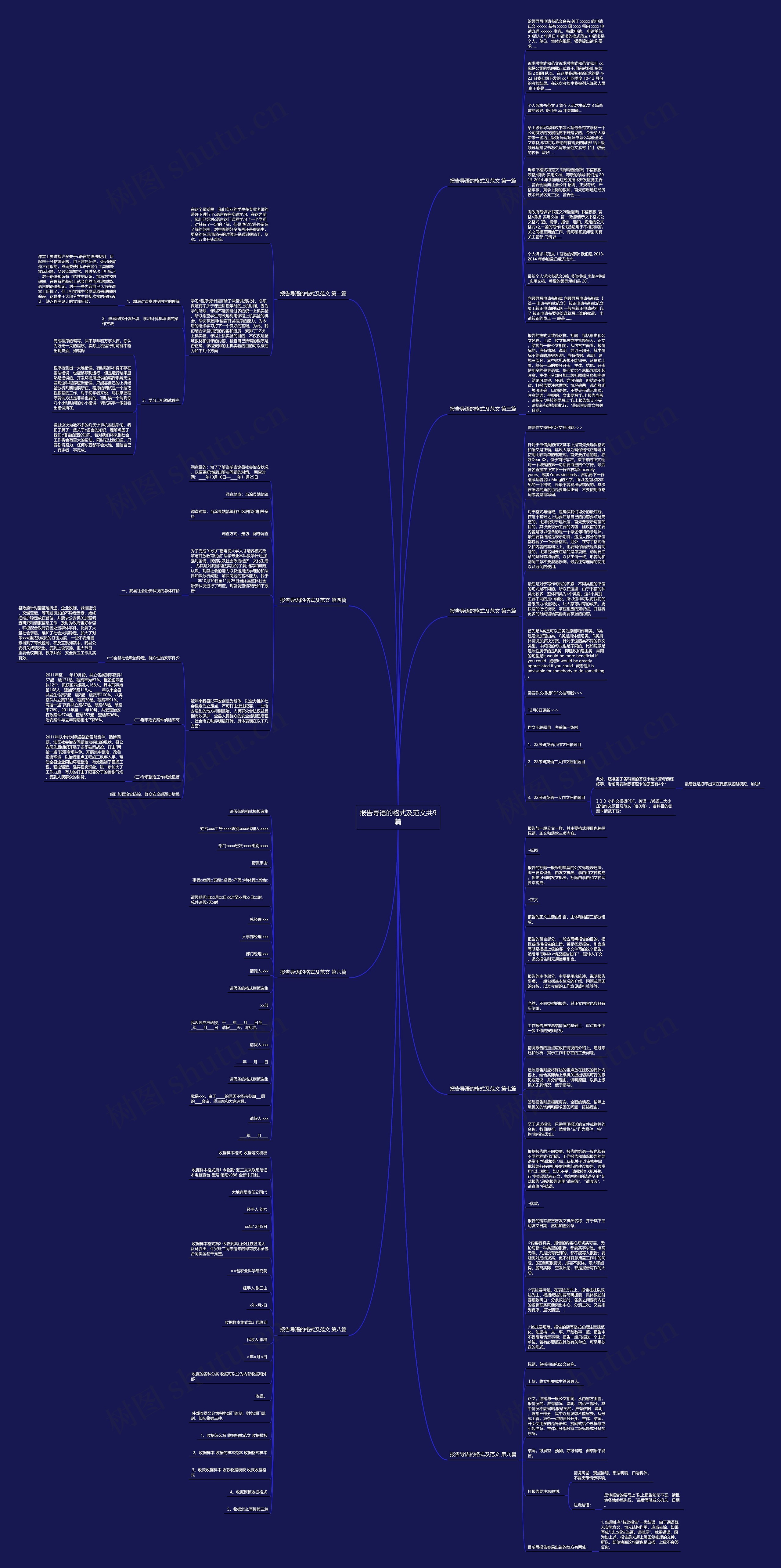 报告导语的格式及范文共9篇思维导图