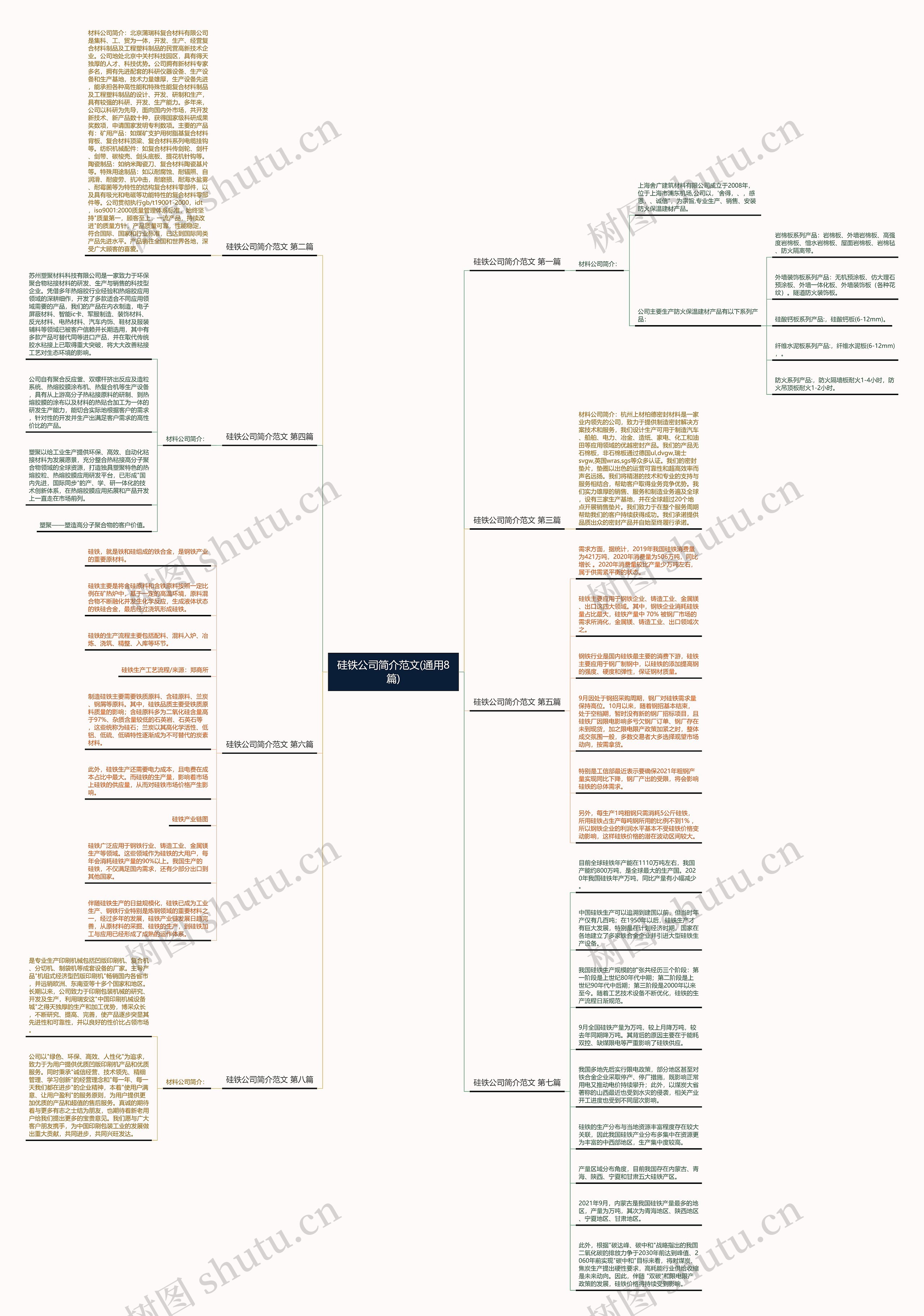 硅铁公司简介范文(通用8篇)思维导图