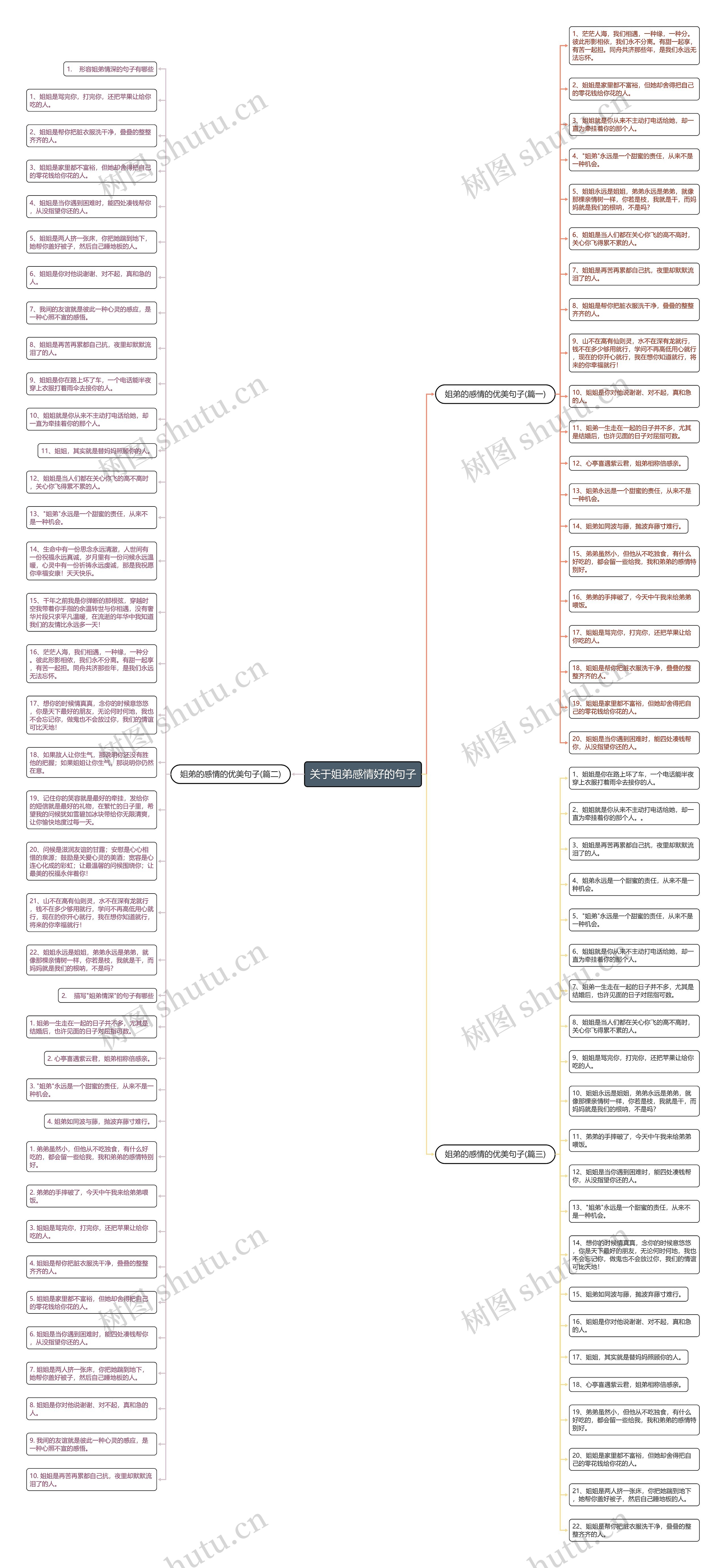 关于姐弟感情好的句子思维导图