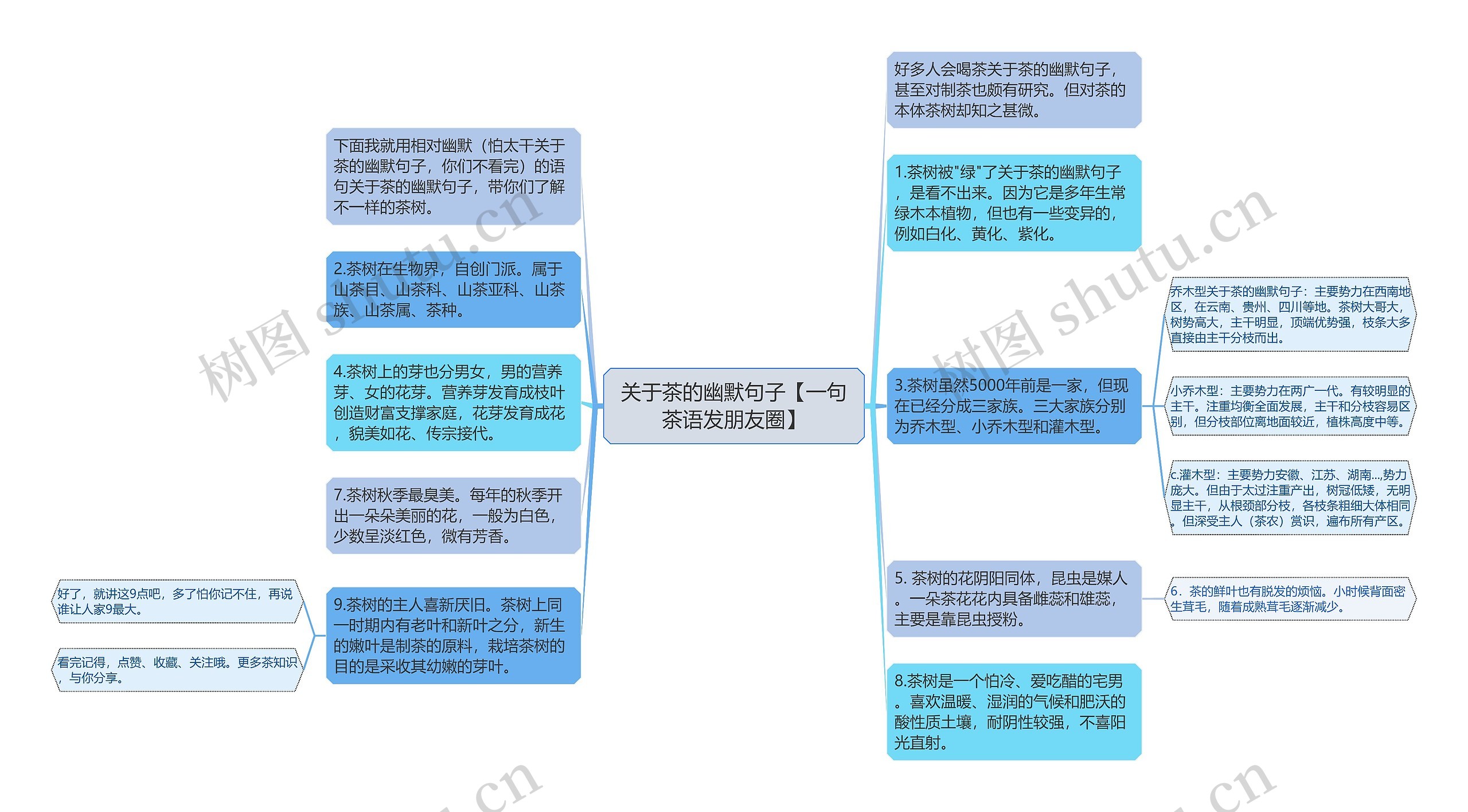 关于茶的幽默句子【一句茶语发朋友圈】思维导图