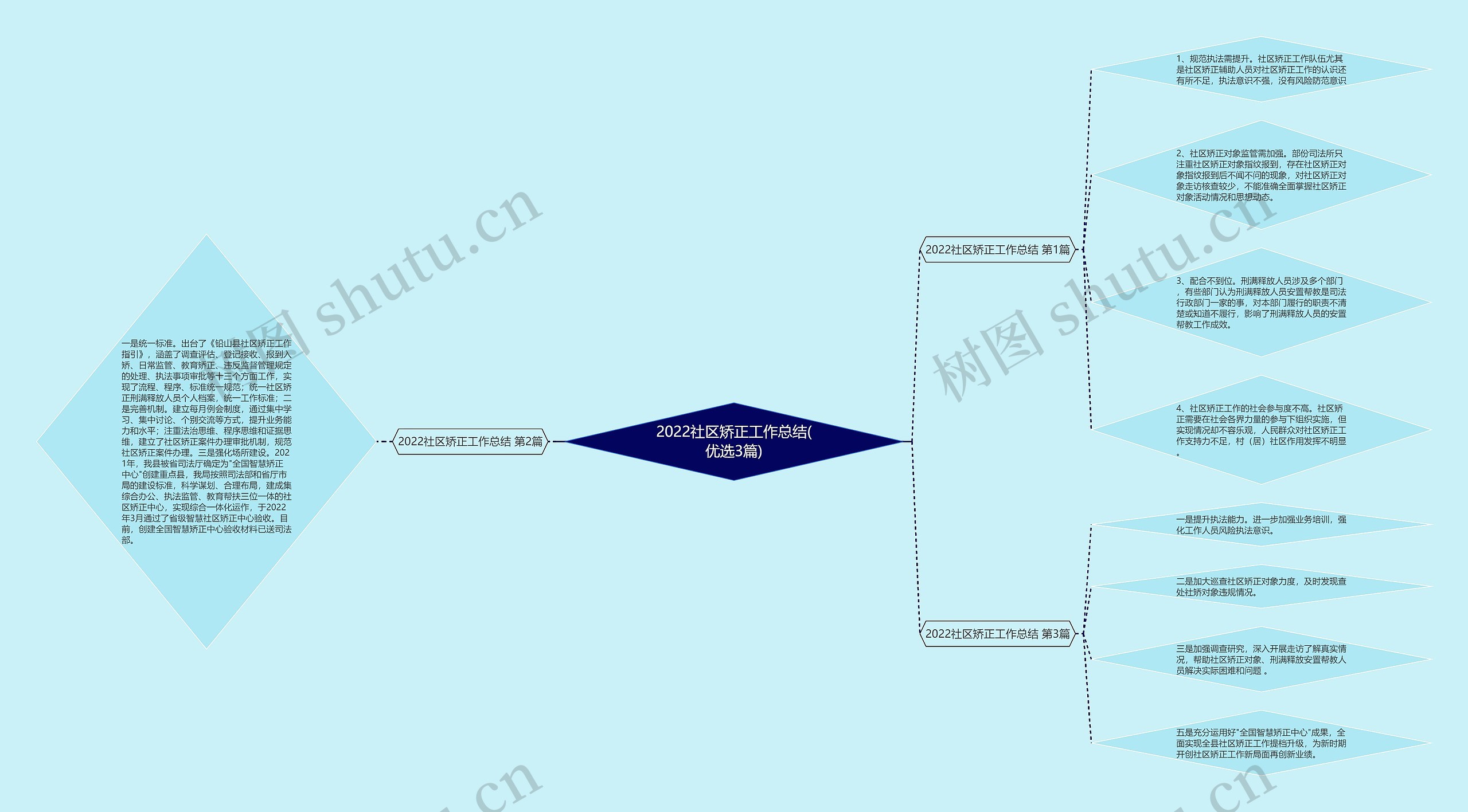 2022社区矫正工作总结(优选3篇)思维导图