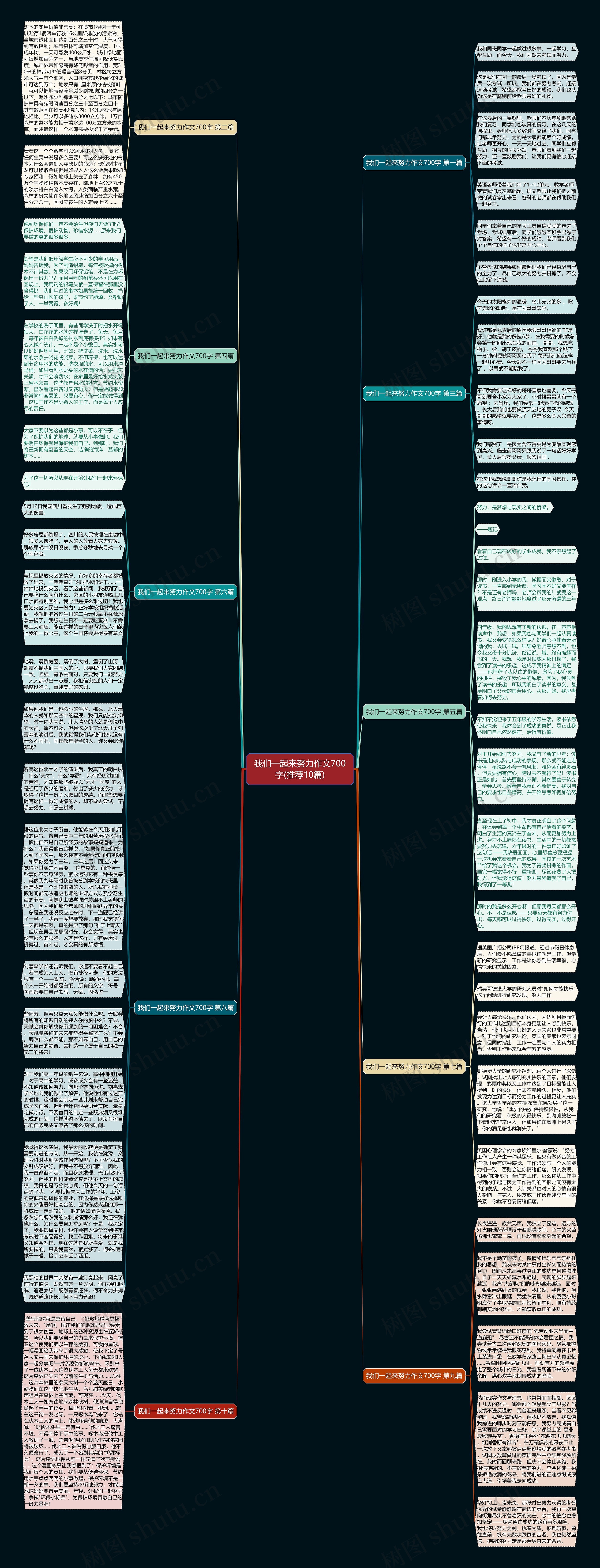 我们一起来努力作文700字(推荐10篇)思维导图