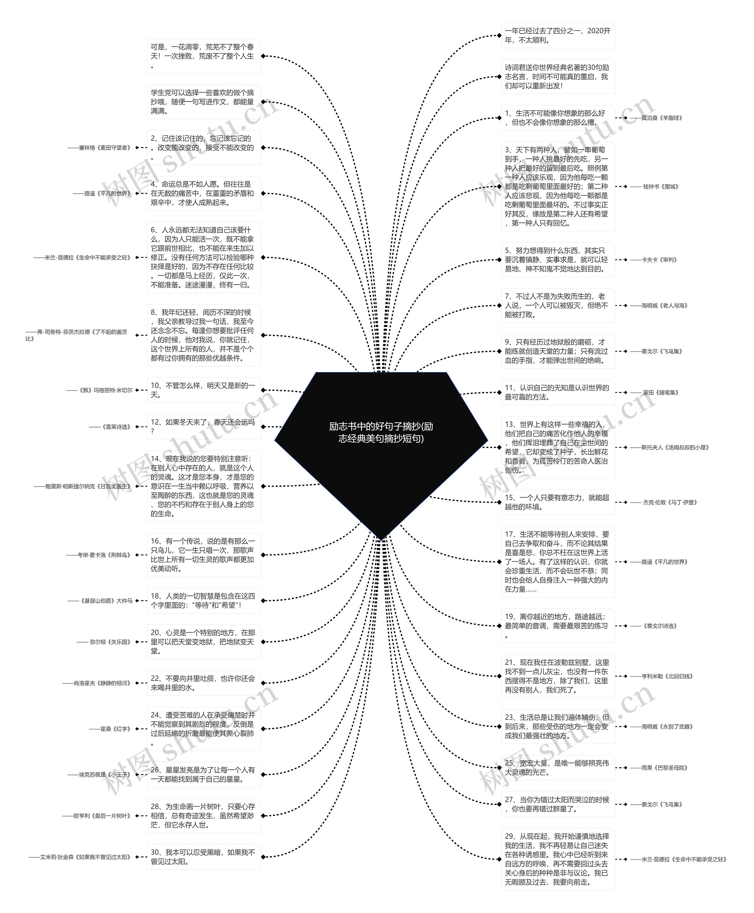 励志书中的好句子摘抄(励志经典美句摘抄短句)思维导图