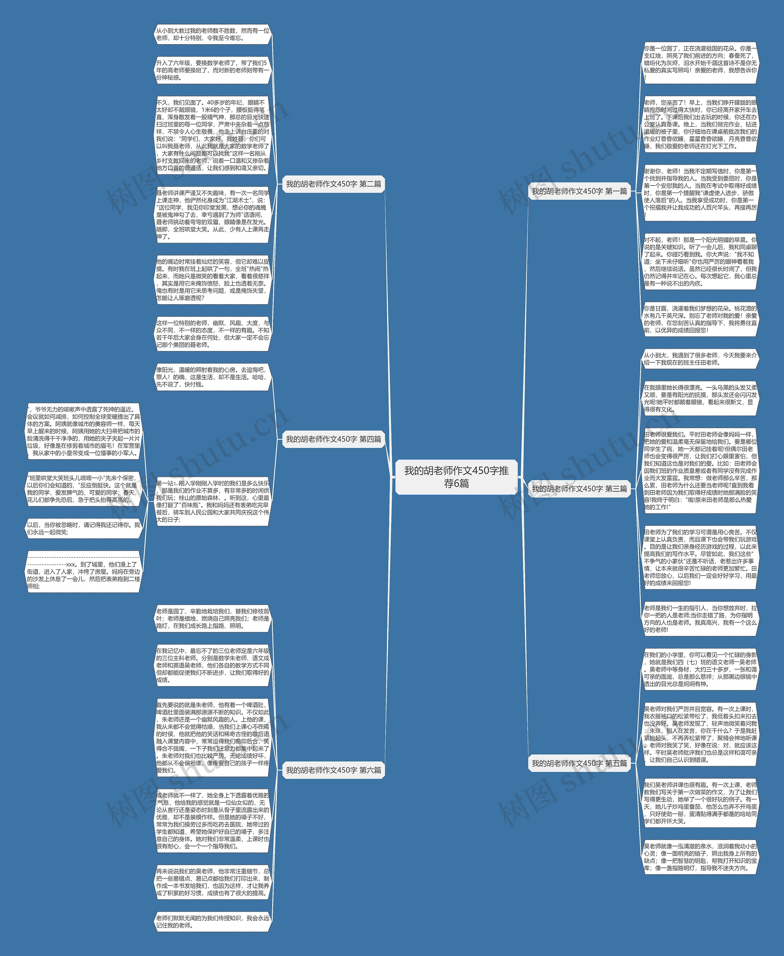 我的胡老师作文450字推荐6篇思维导图