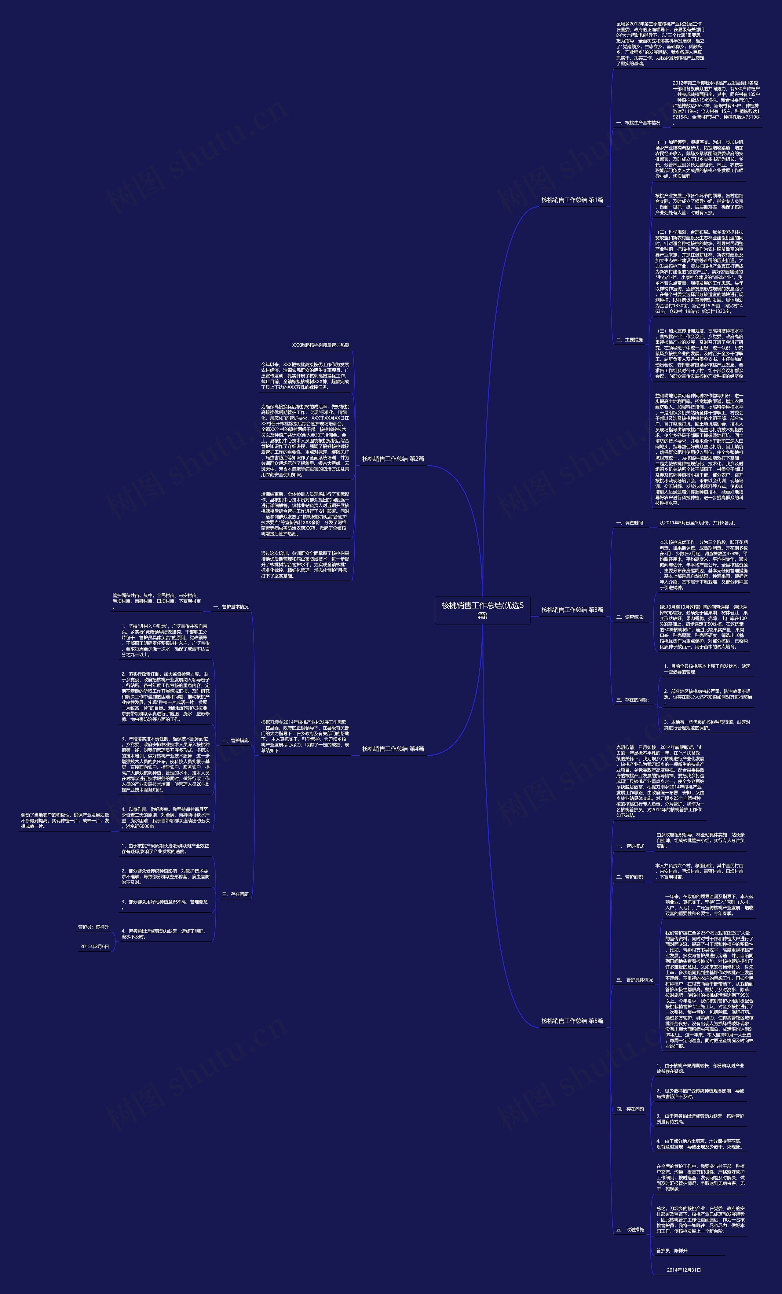 核桃销售工作总结(优选5篇)思维导图