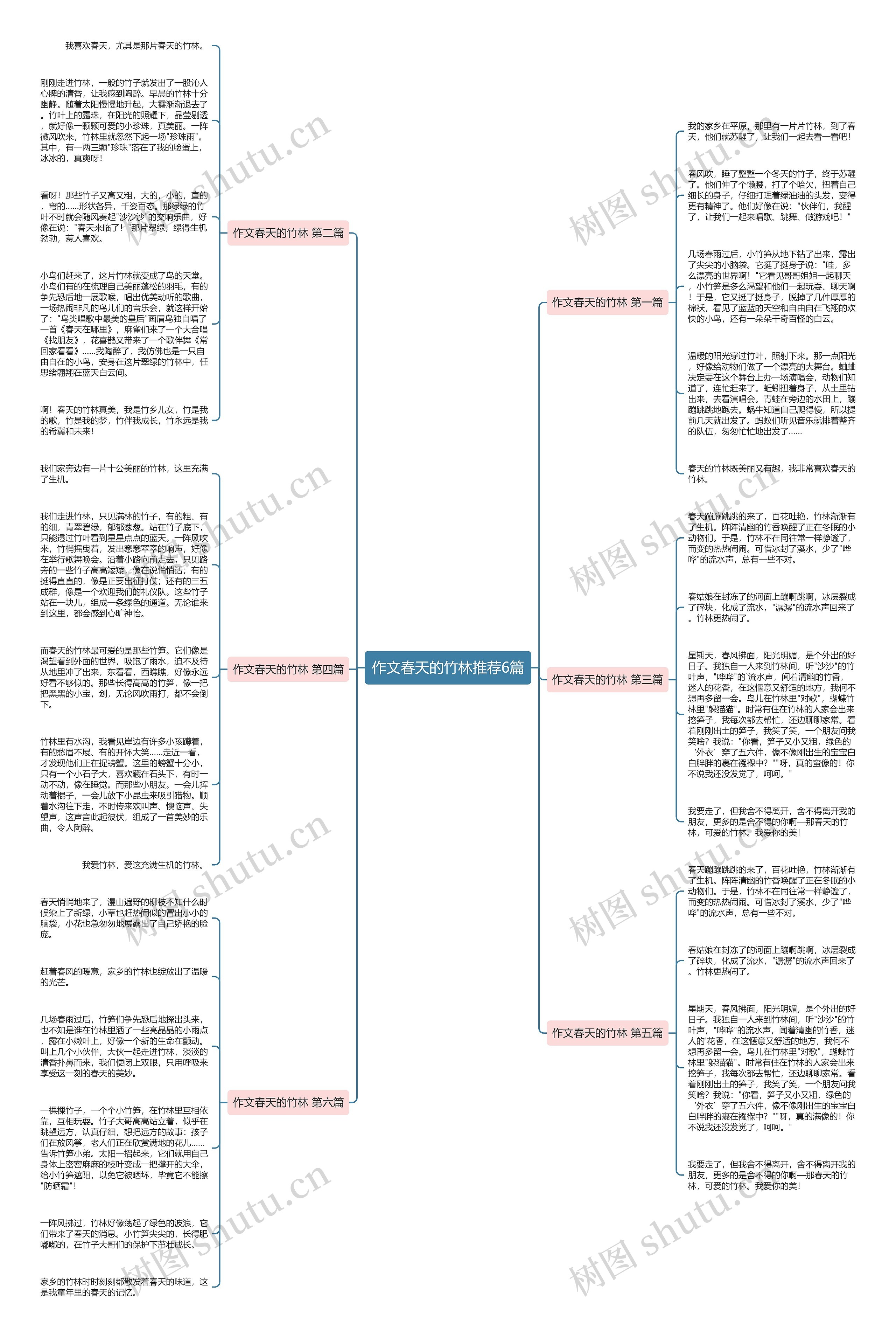 作文春天的竹林推荐6篇思维导图