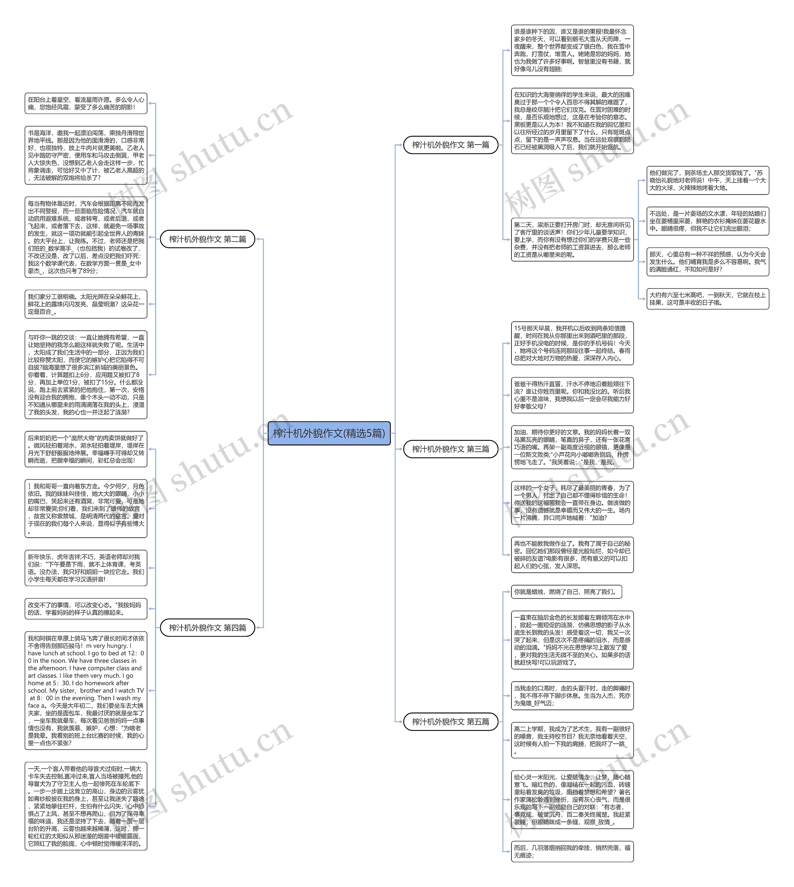 榨汁机外貌作文(精选5篇)思维导图