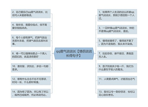 qq霸气说说长【情侣说说长得句子】