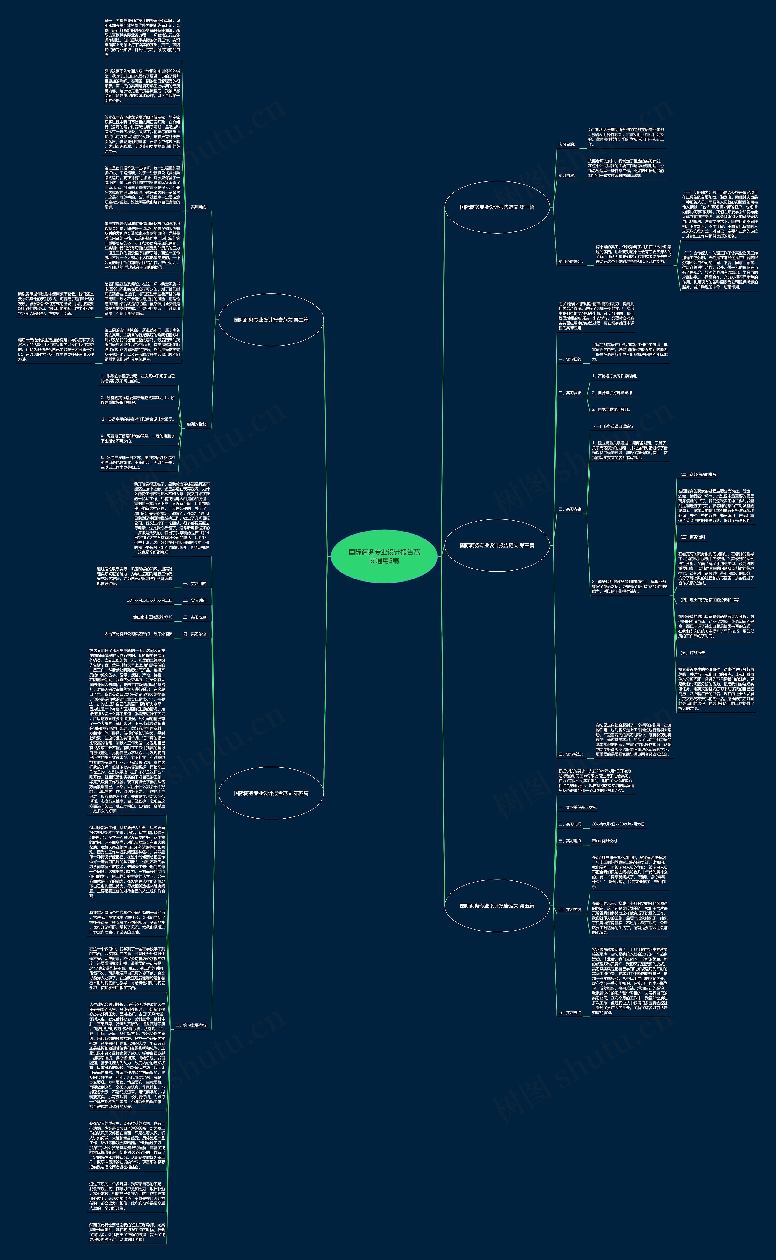 国际商务专业设计报告范文通用5篇思维导图