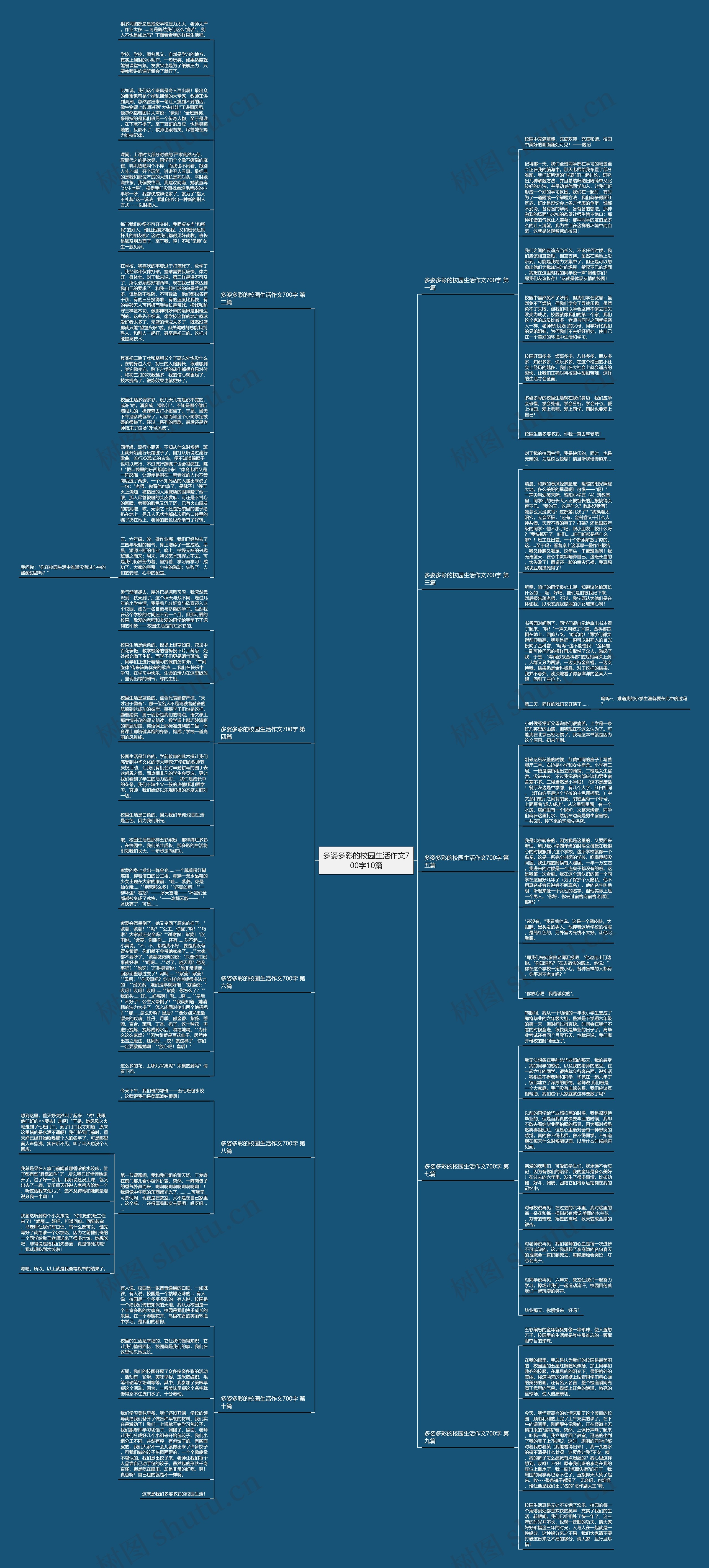 多姿多彩的校园生活作文700字10篇思维导图