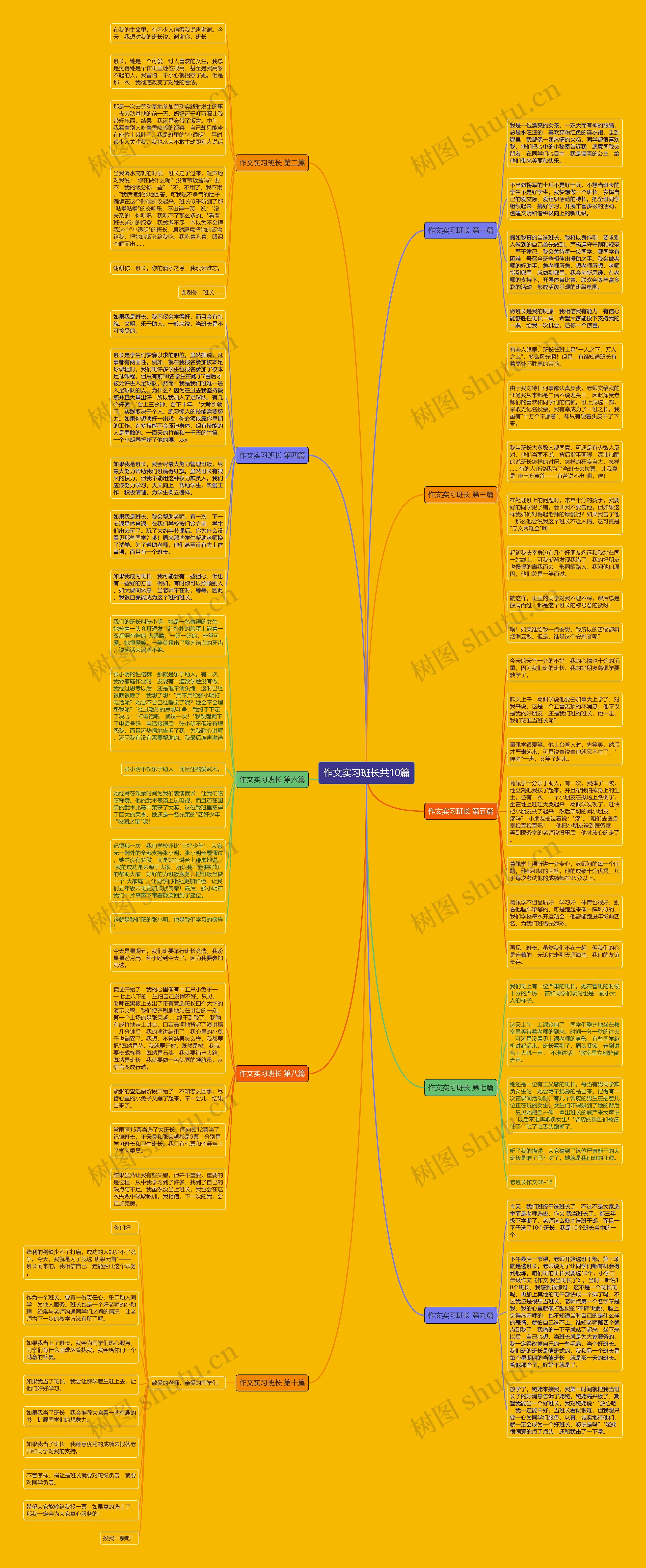 作文实习班长共10篇思维导图
