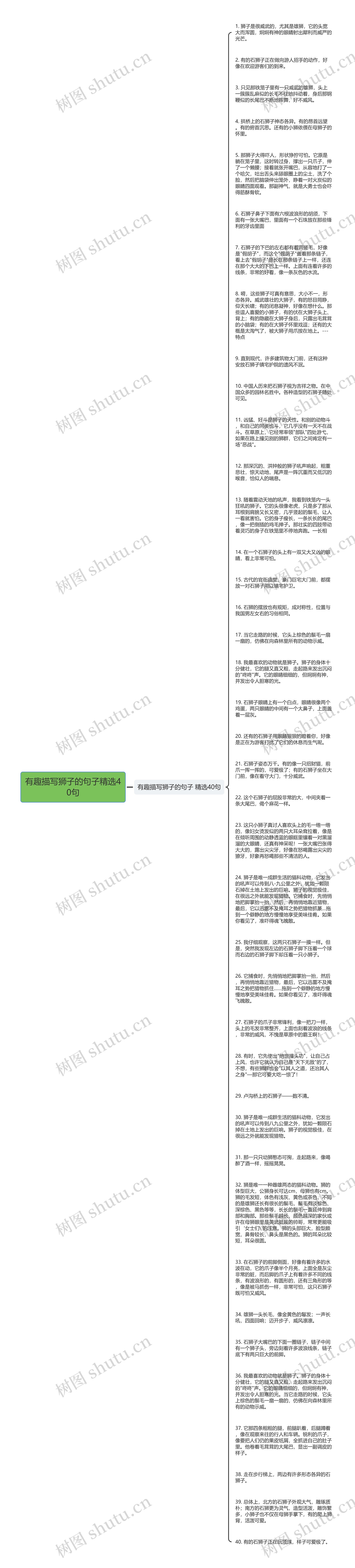 有趣描写狮子的句子精选40句思维导图