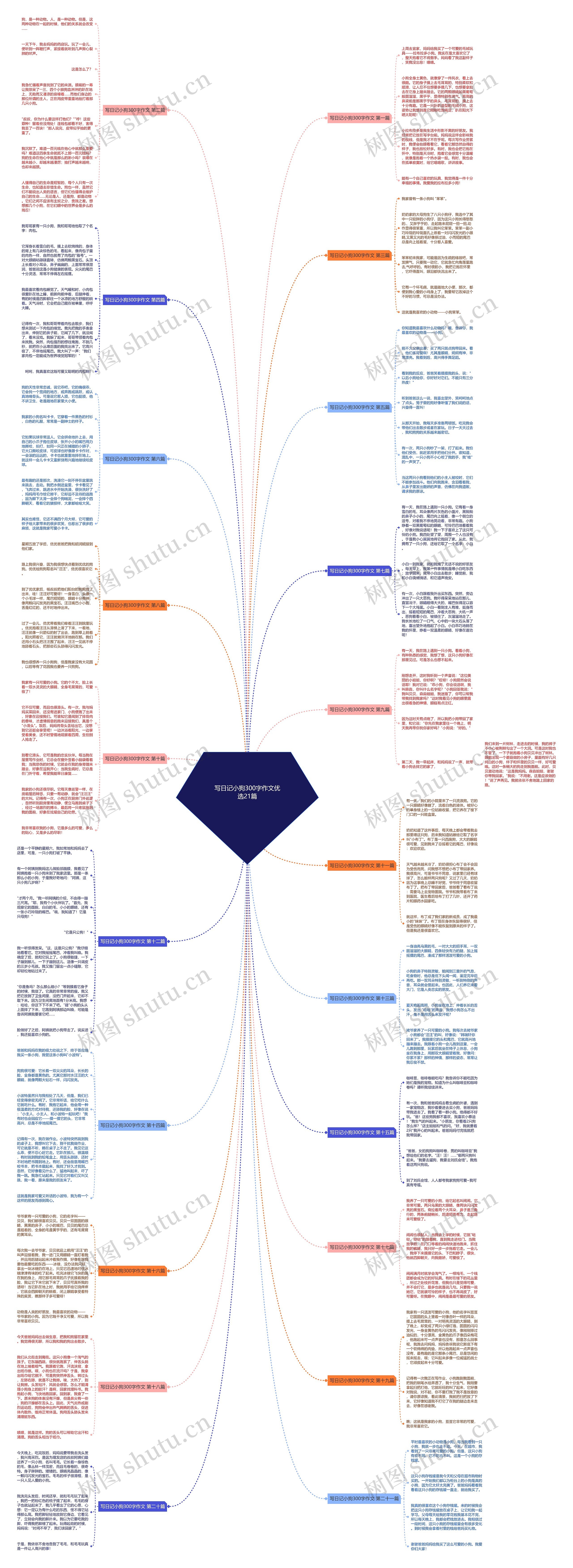 写日记小狗300字作文优选21篇思维导图
