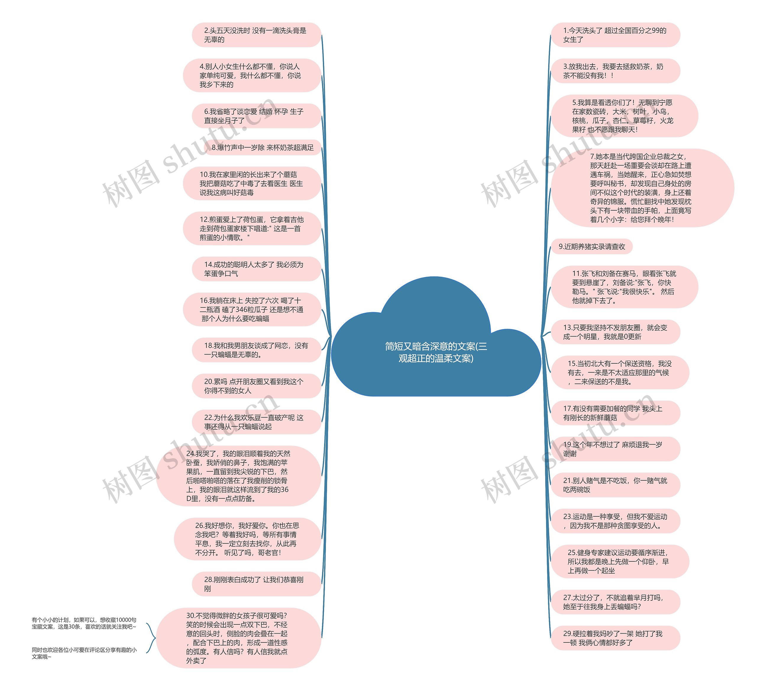 简短又暗含深意的文案(三观超正的温柔文案)思维导图