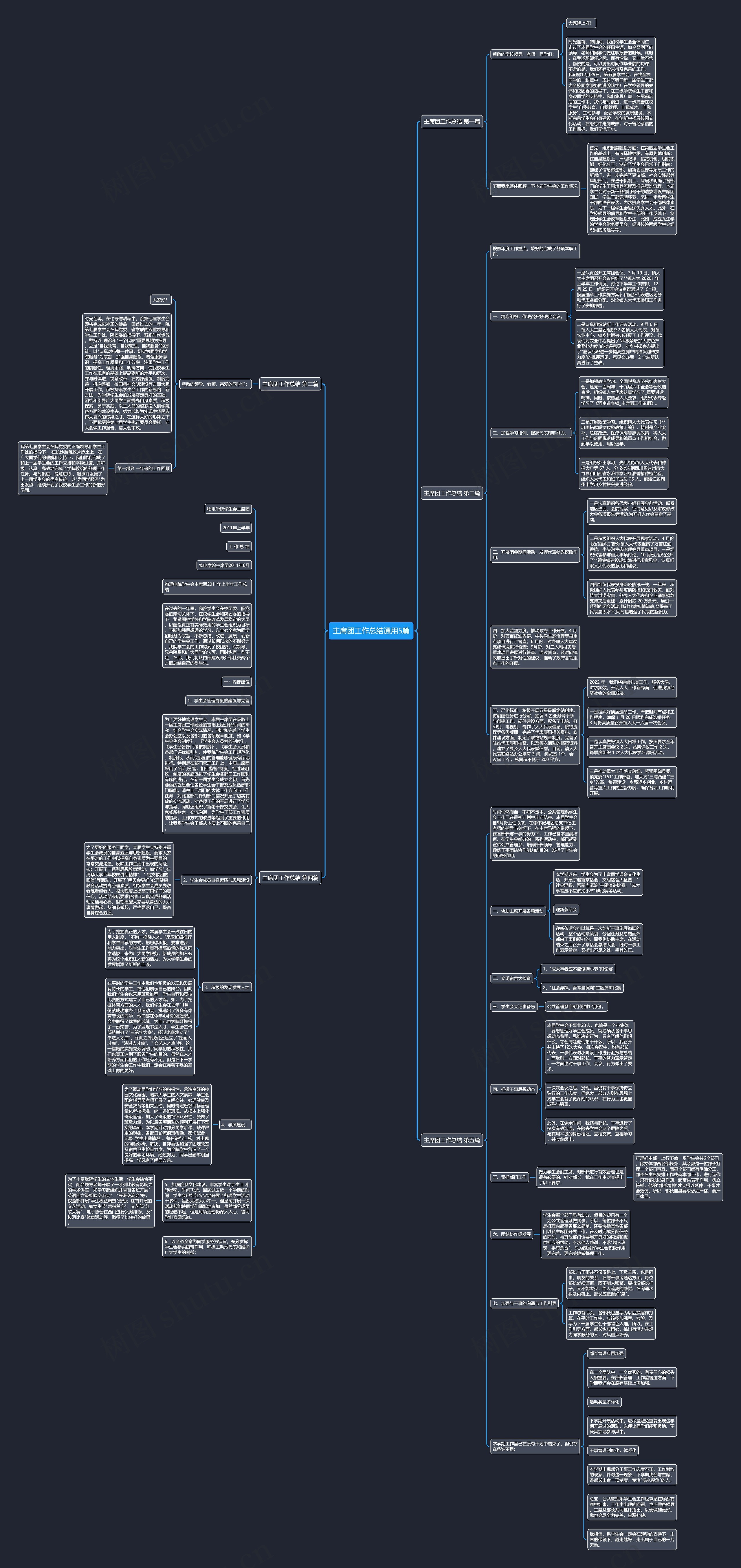 主席团工作总结通用5篇思维导图