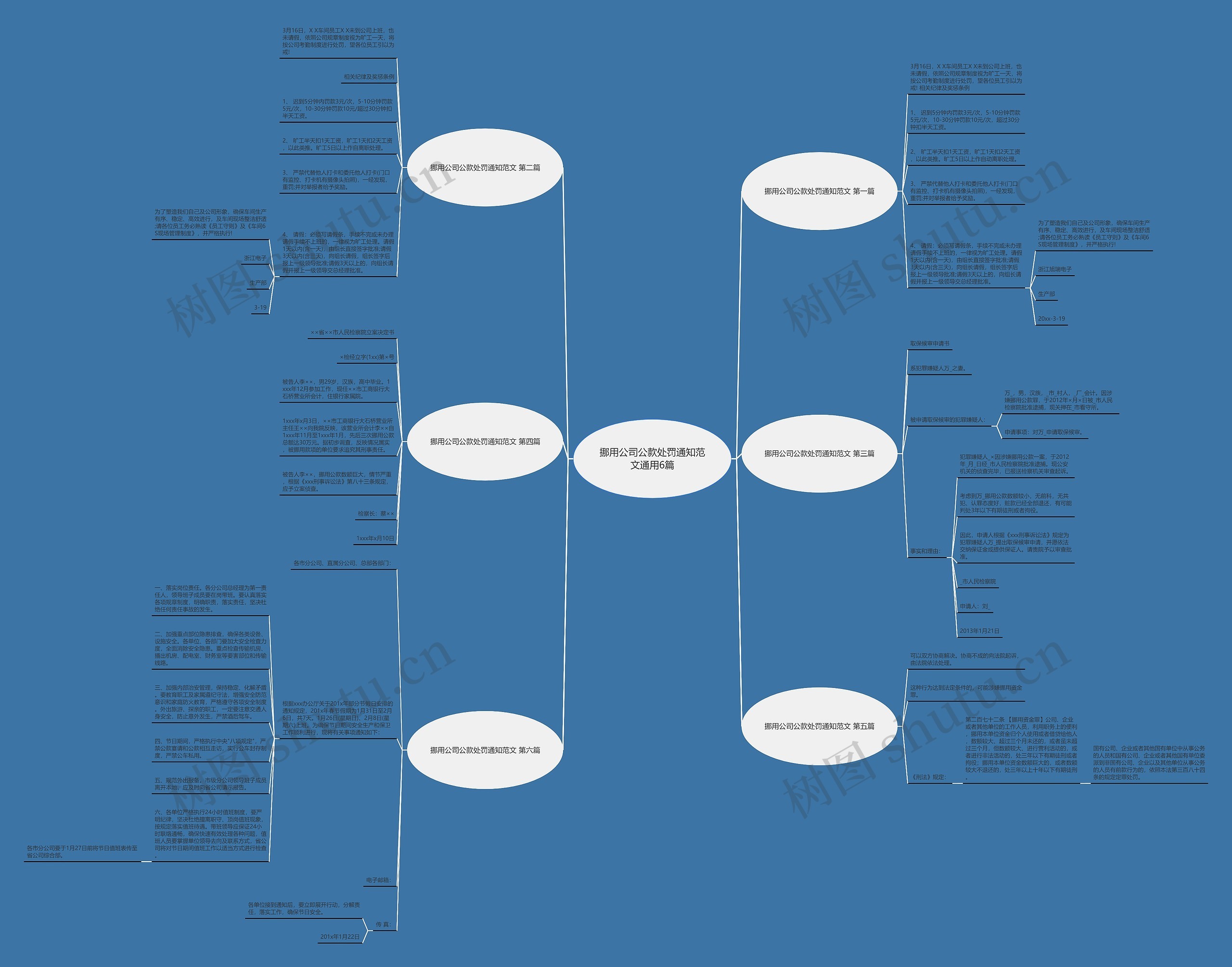 挪用公司公款处罚通知范文通用6篇思维导图