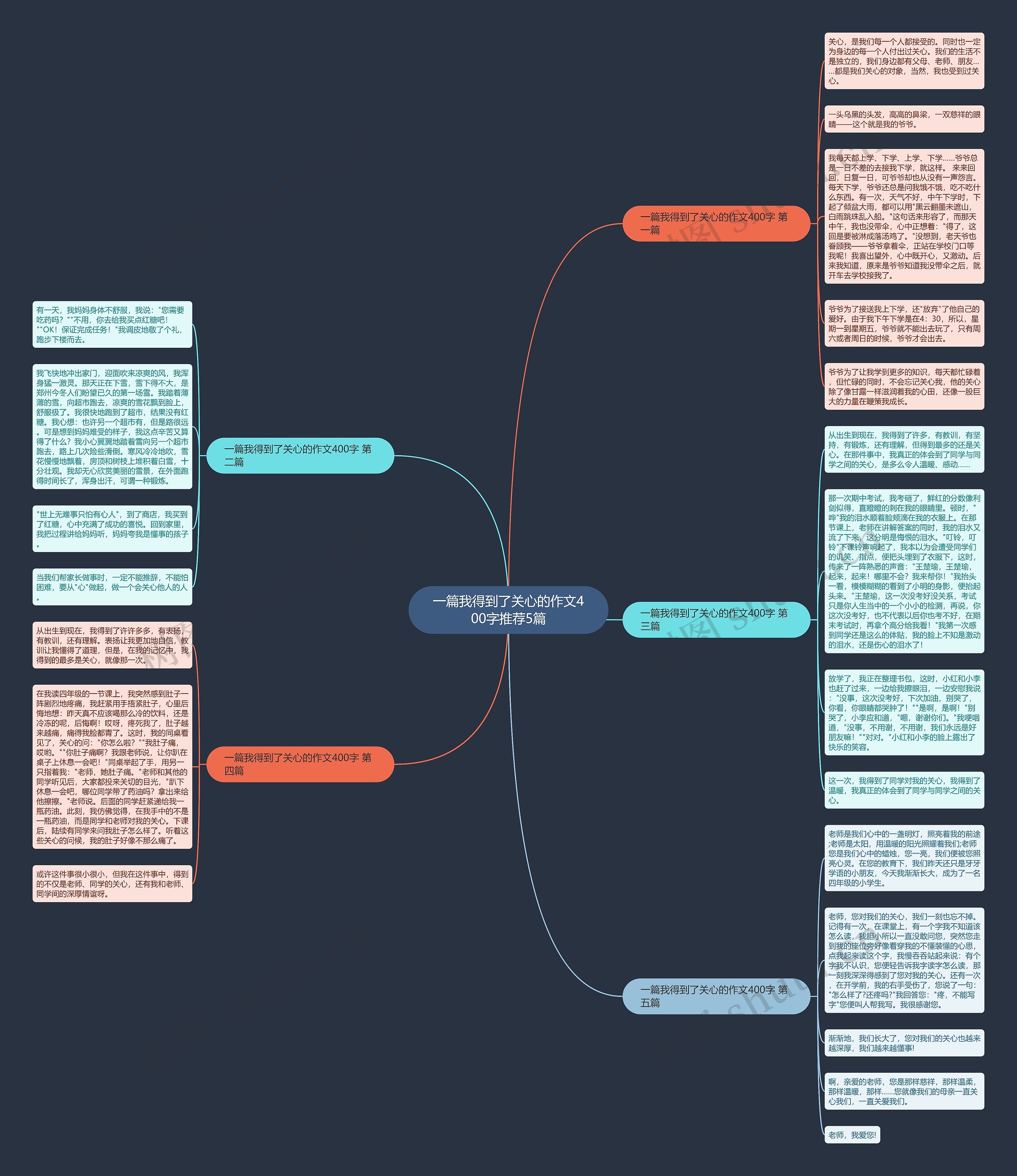 一篇我得到了关心的作文400字推荐5篇思维导图