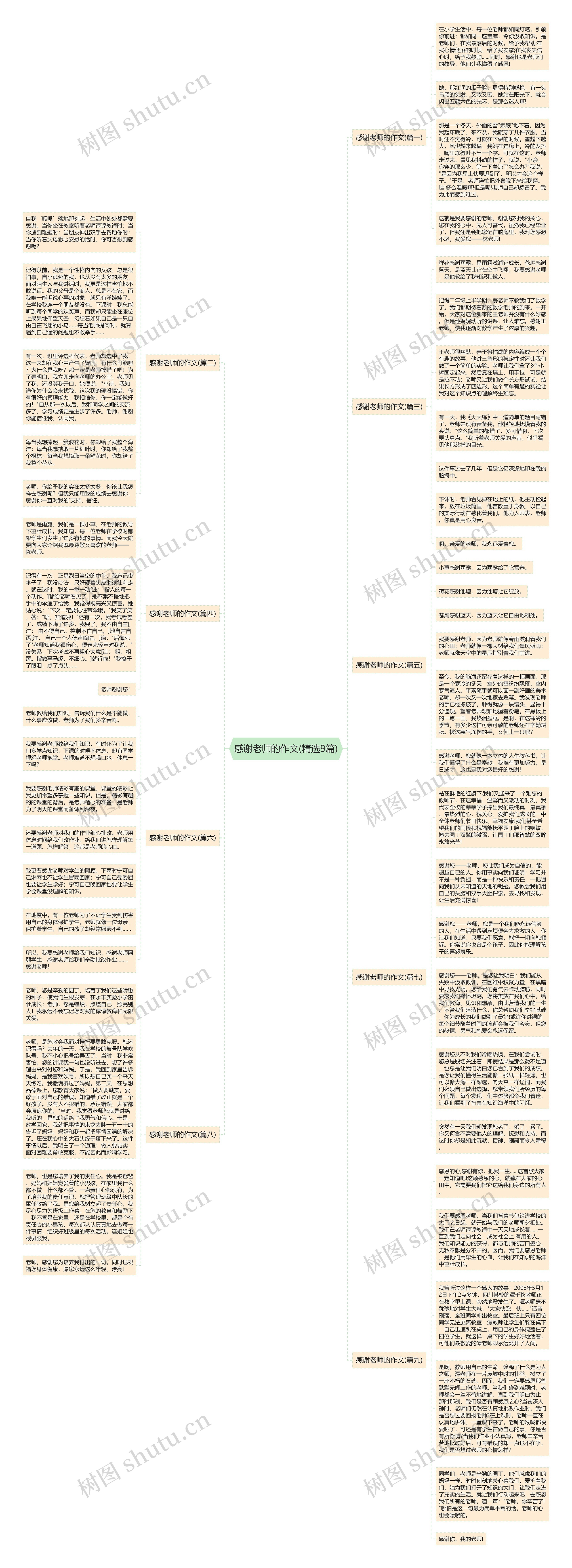 感谢老师的作文(精选9篇)思维导图