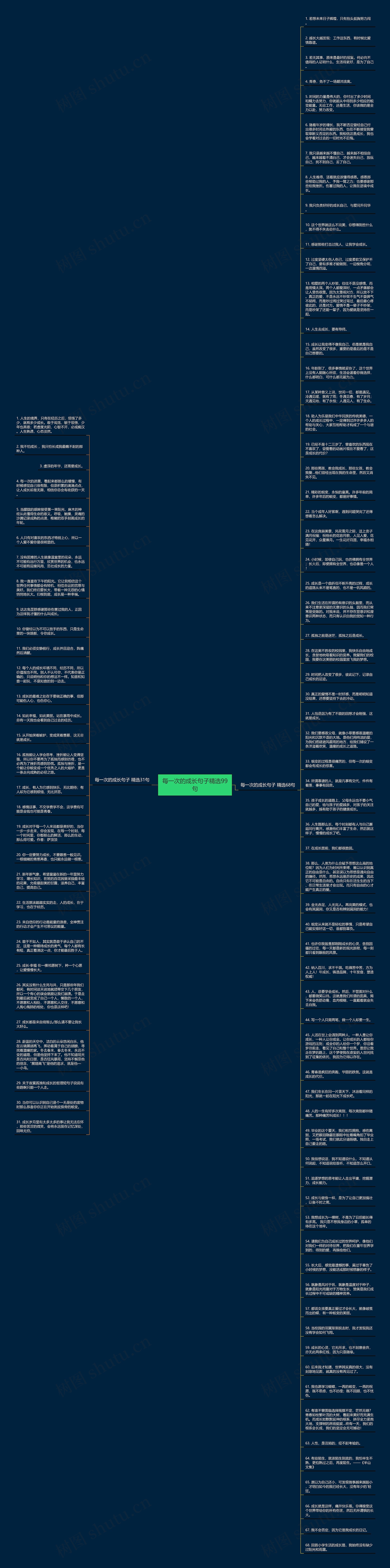 每一次的成长句子精选99句思维导图
