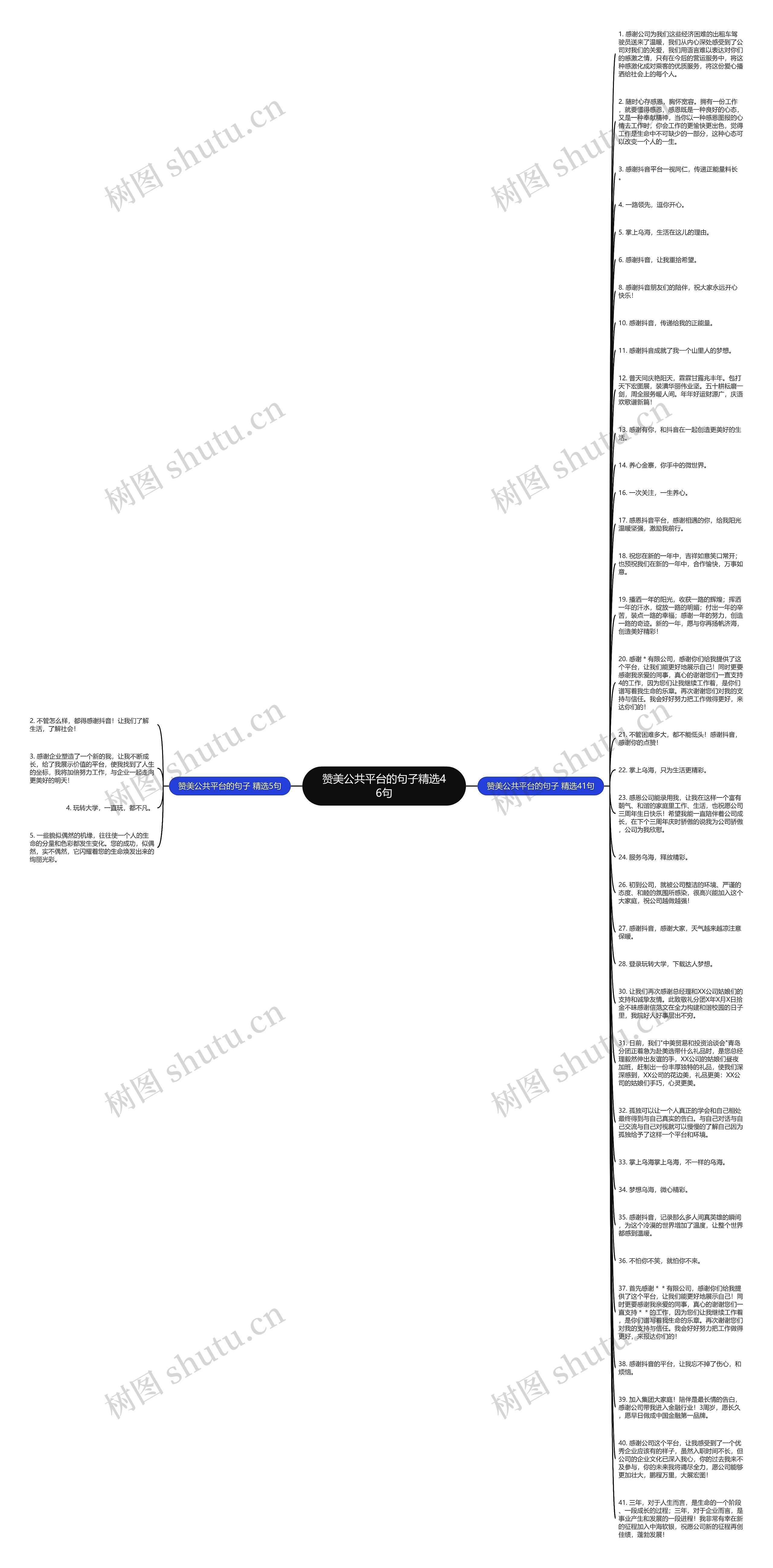 赞美公共平台的句子精选46句思维导图