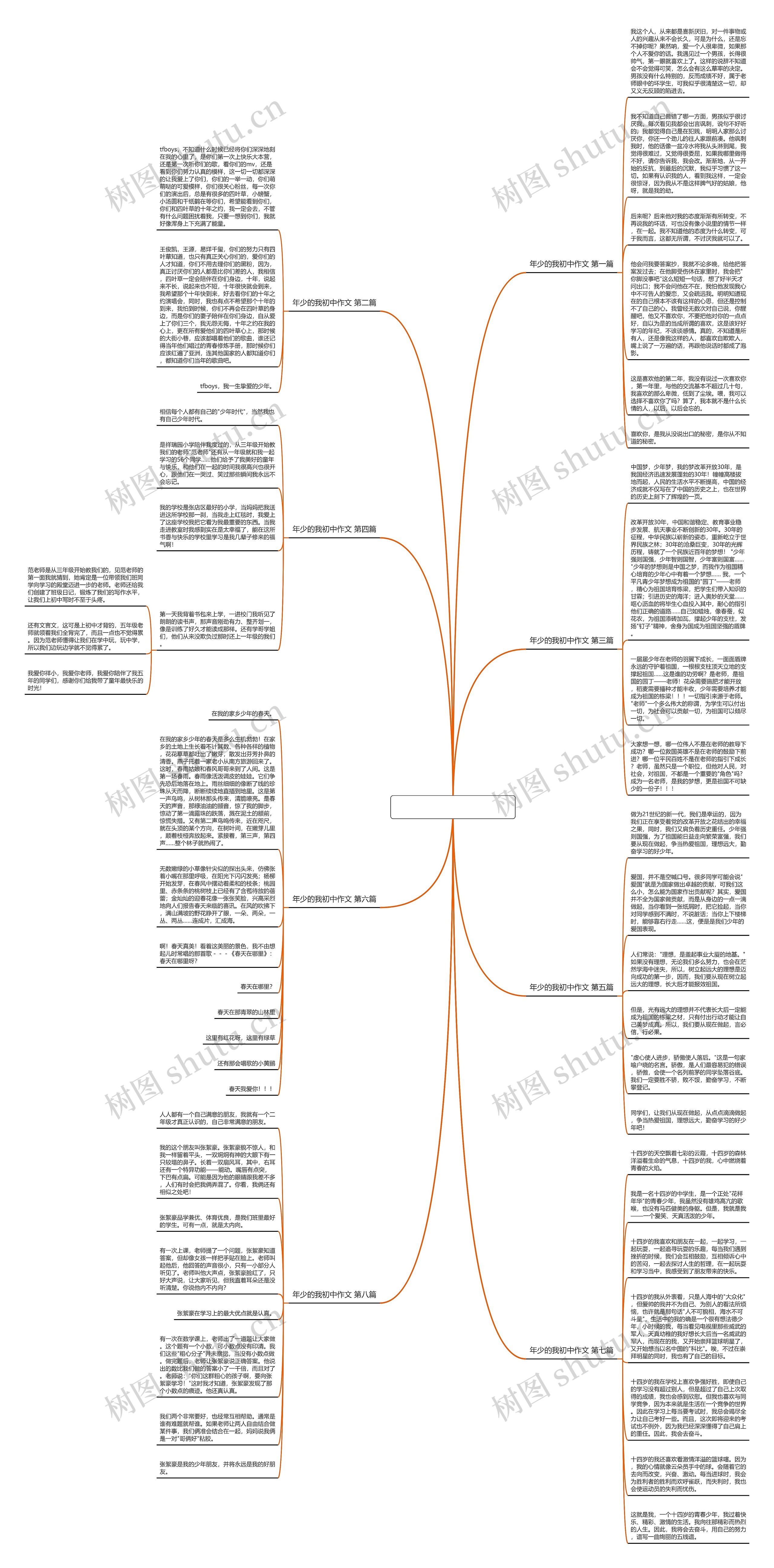 年少的我初中作文优选8篇思维导图