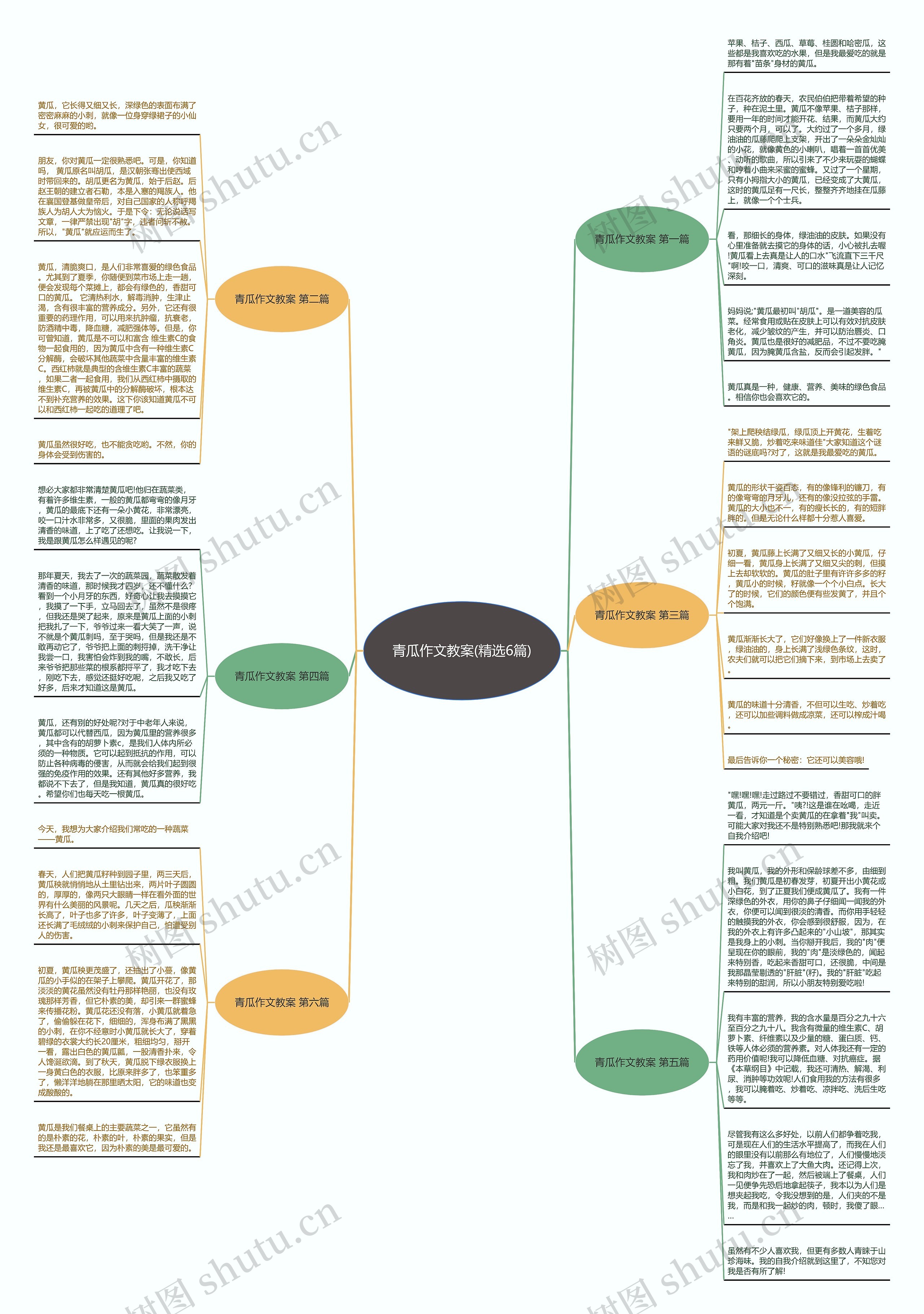 青瓜作文教案(精选6篇)思维导图