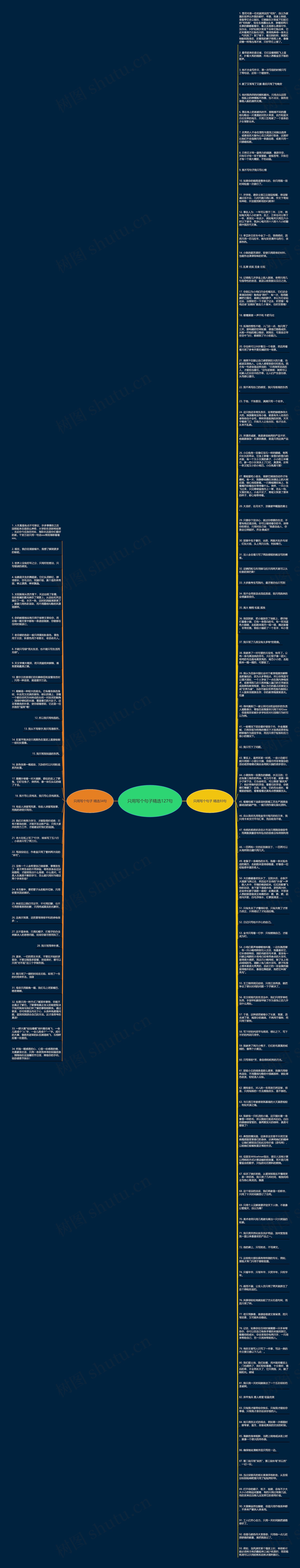只用写个句子精选127句思维导图
