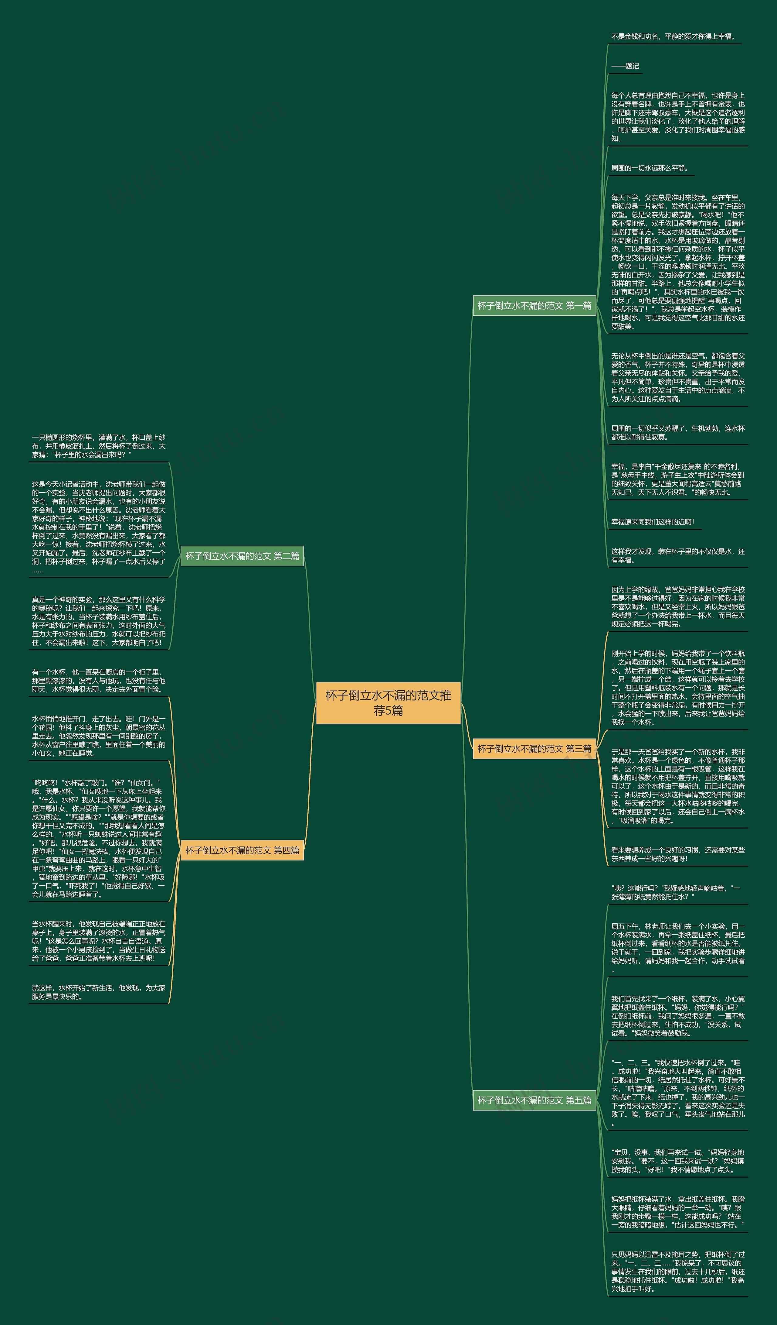 杯子倒立水不漏的范文推荐5篇思维导图