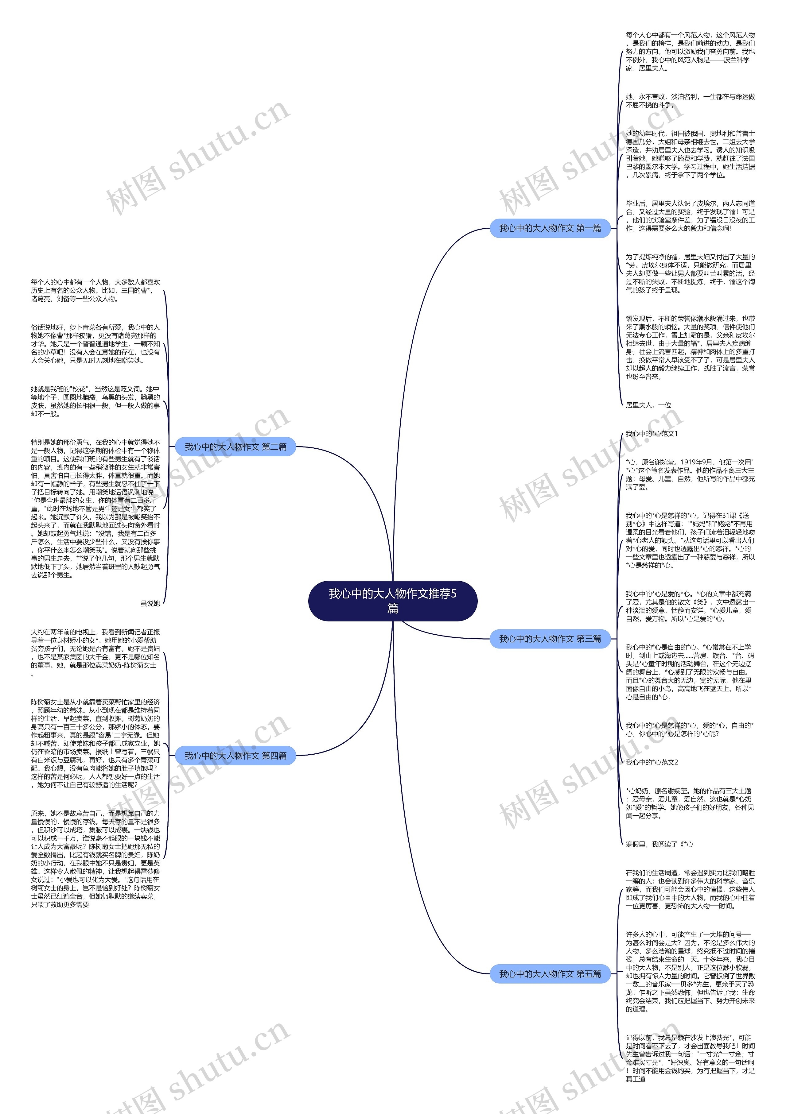 我心中的大人物作文推荐5篇思维导图
