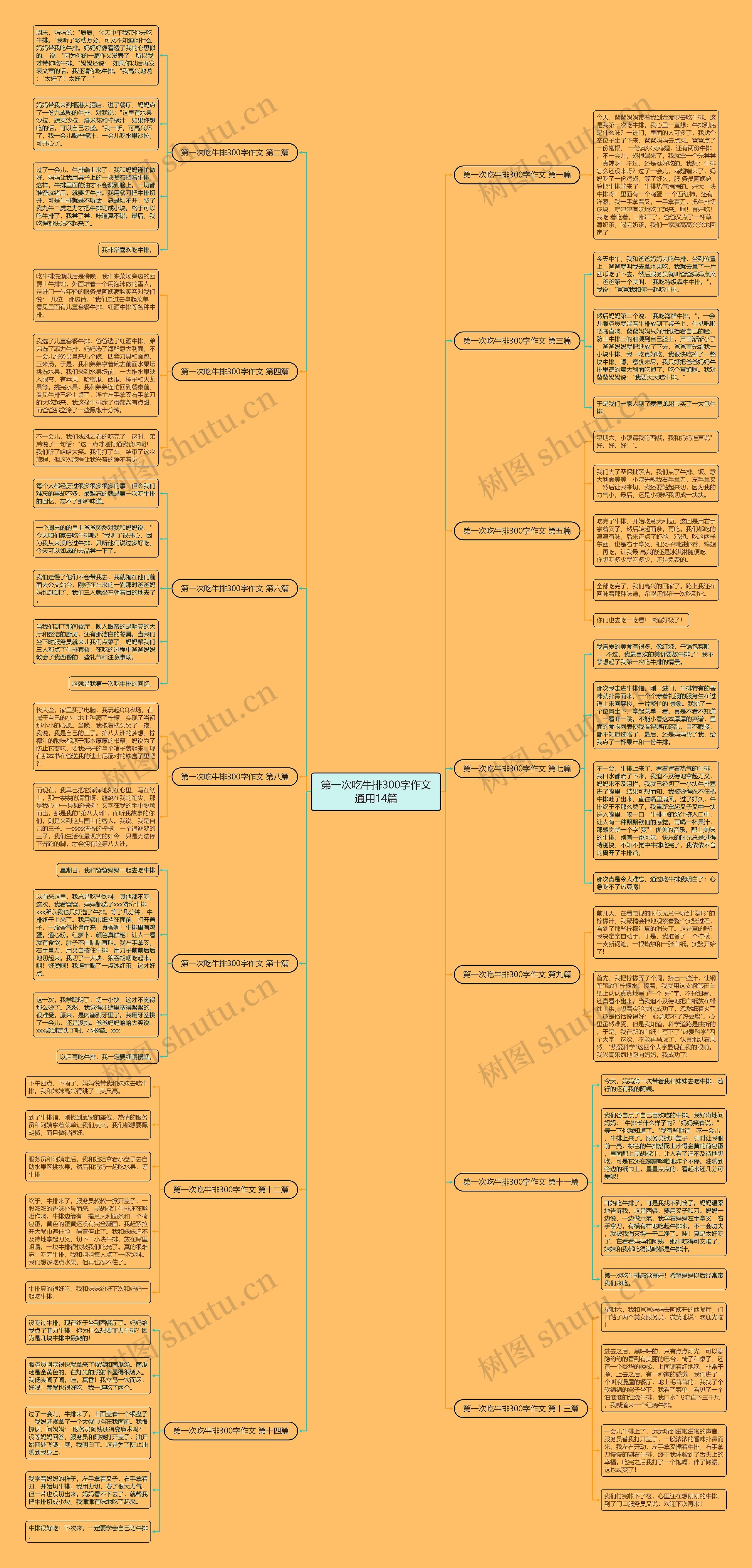 第一次吃牛排300字作文通用14篇思维导图