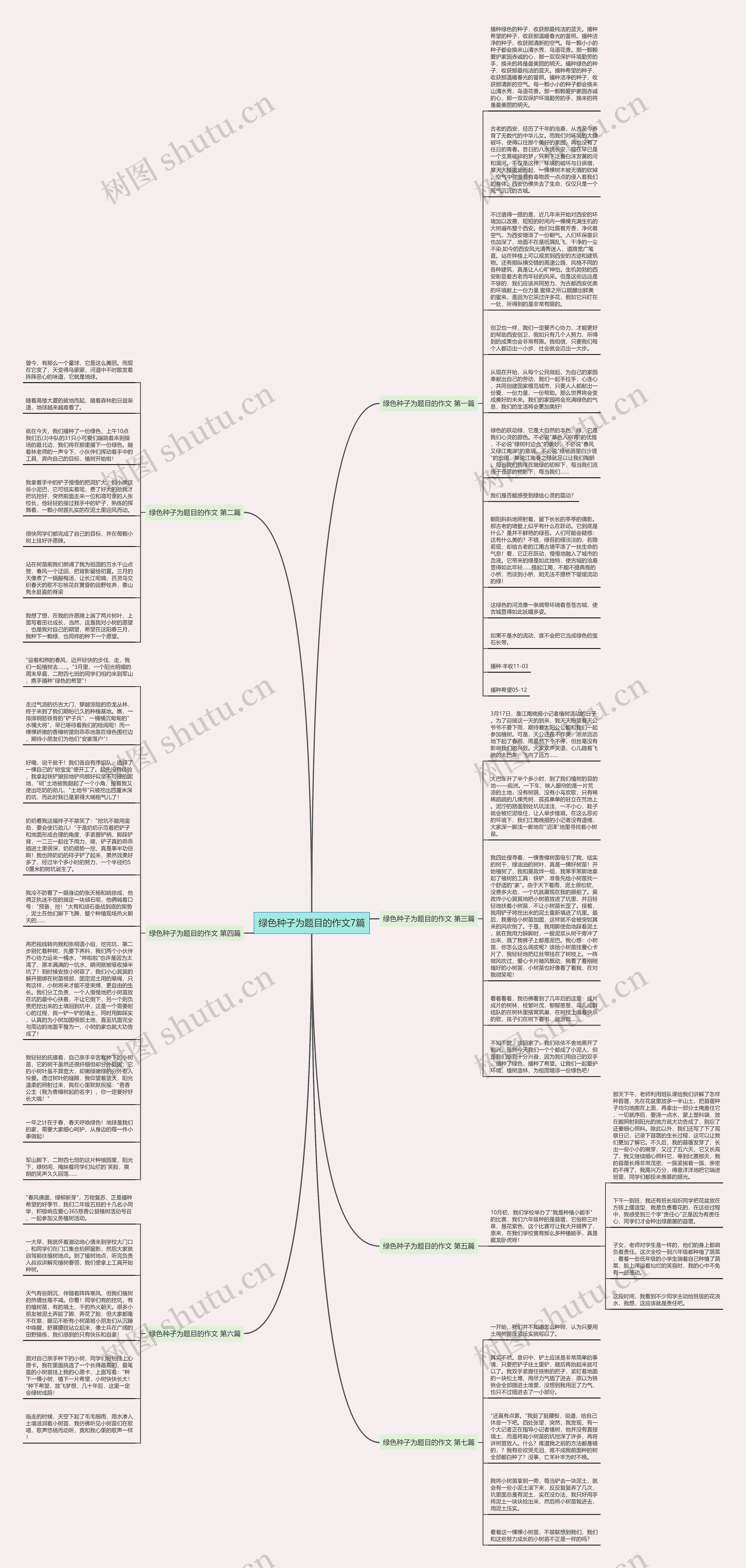 绿色种子为题目的作文7篇思维导图