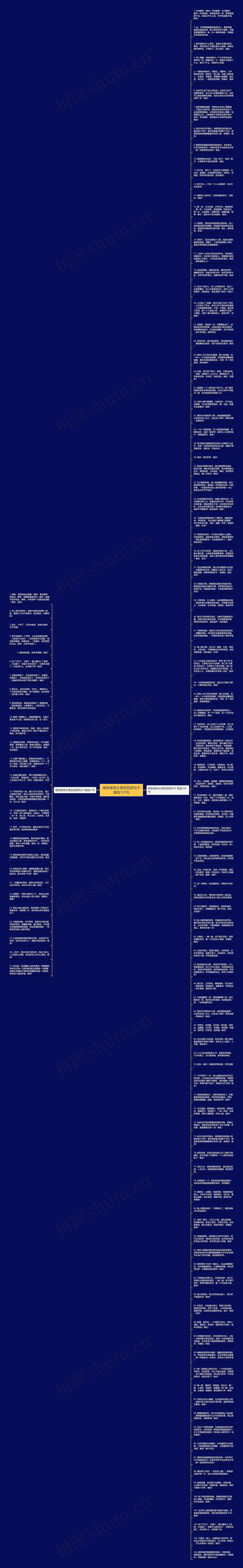 晚安留言女朋友短语句子精选131句思维导图
