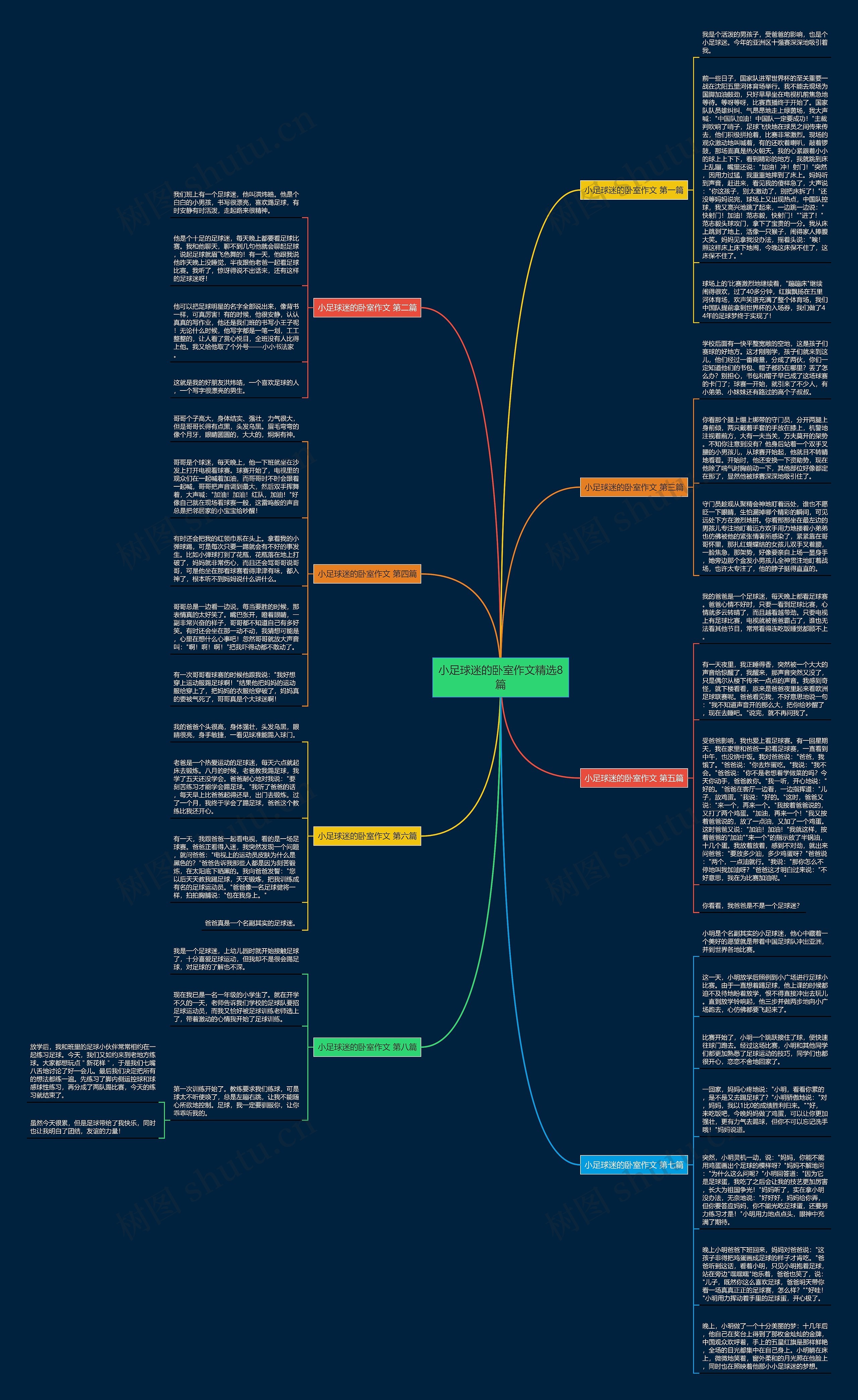 小足球迷的卧室作文精选8篇思维导图