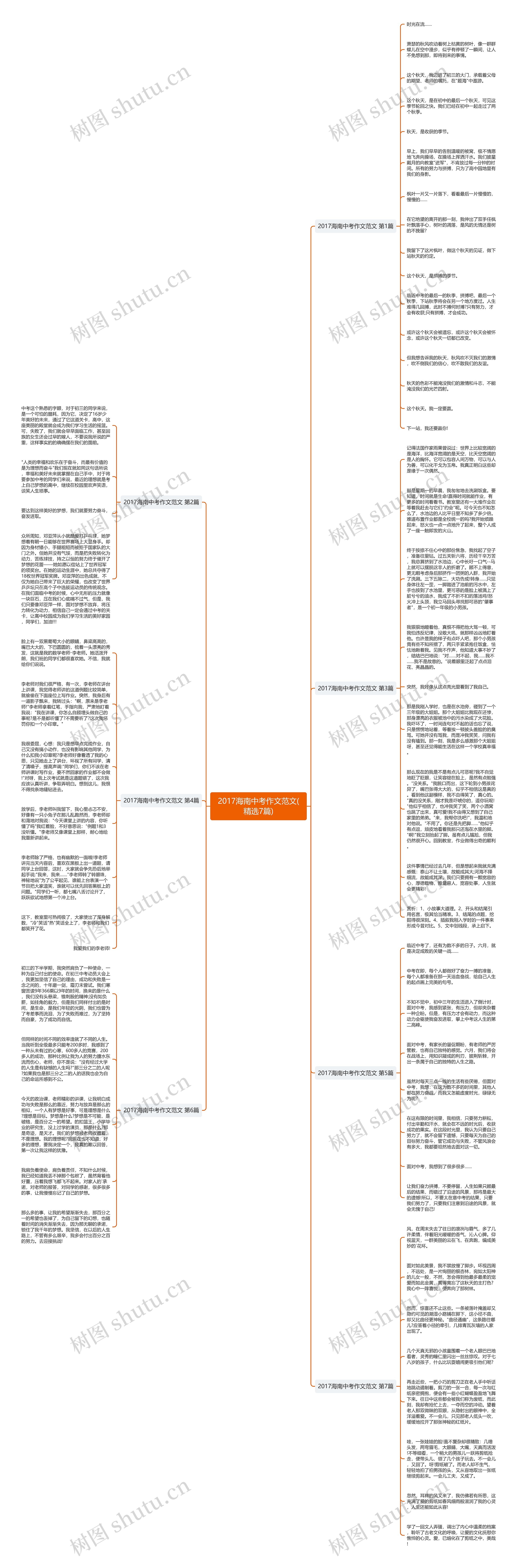 2017海南中考作文范文(精选7篇)思维导图
