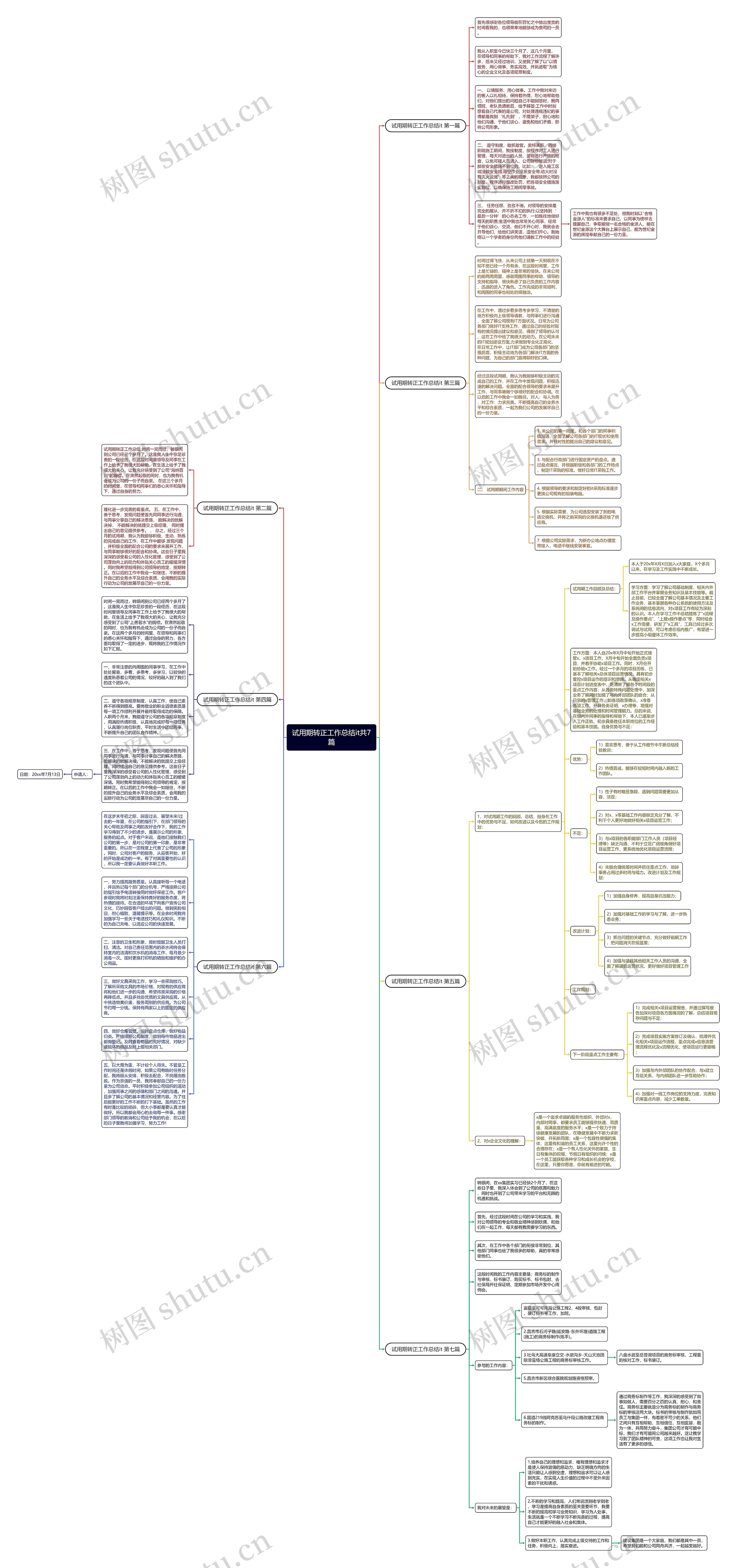 试用期转正工作总结it共7篇思维导图