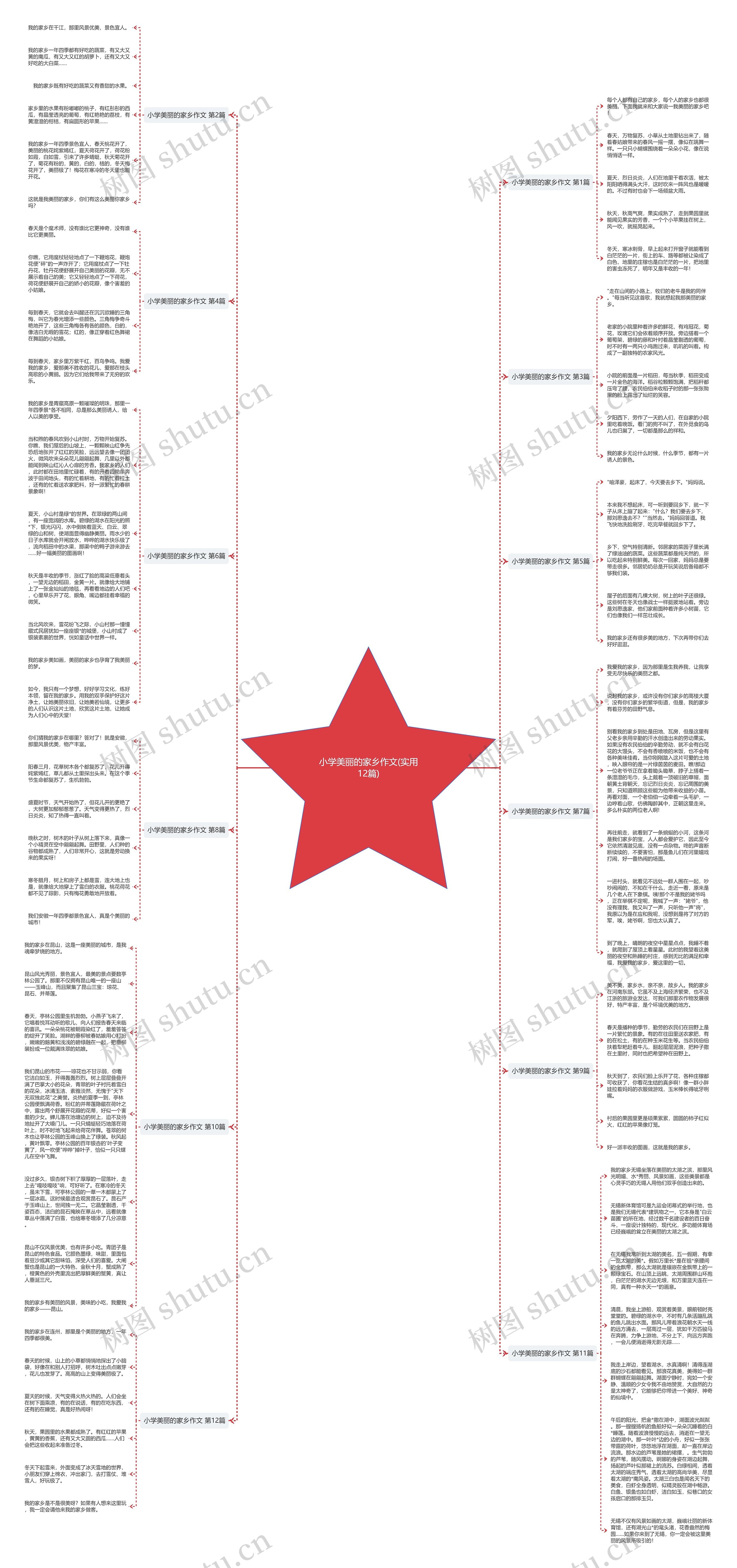 小学美丽的家乡作文(实用12篇)思维导图