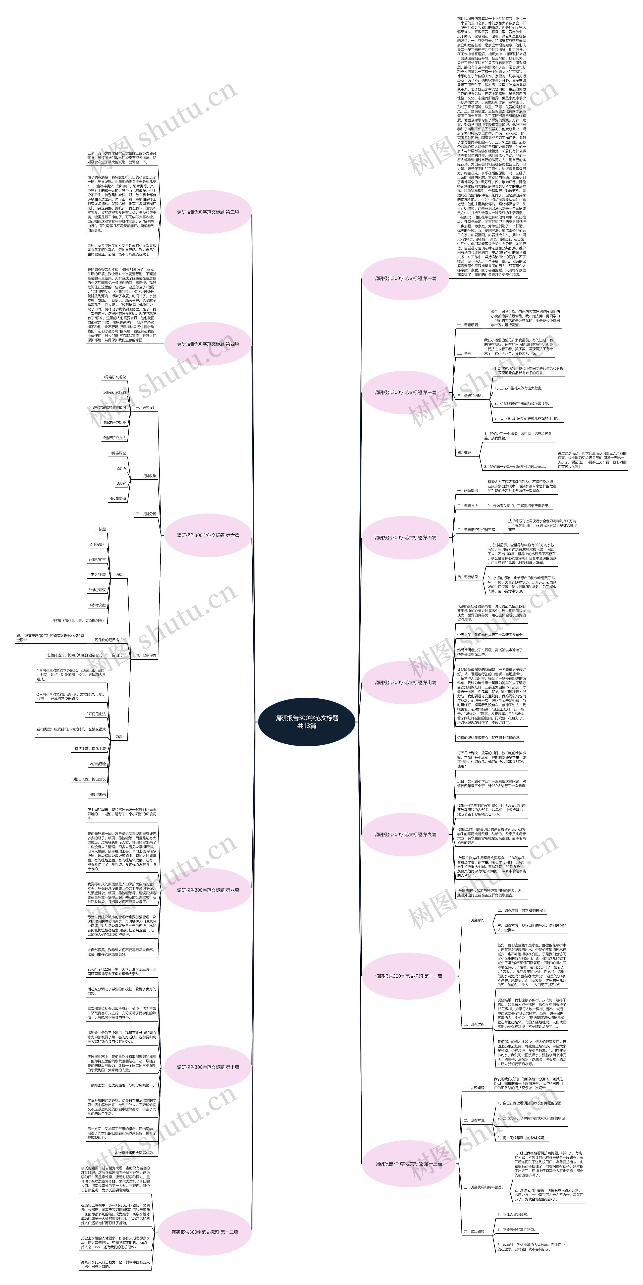 调研报告300字范文标题共13篇思维导图