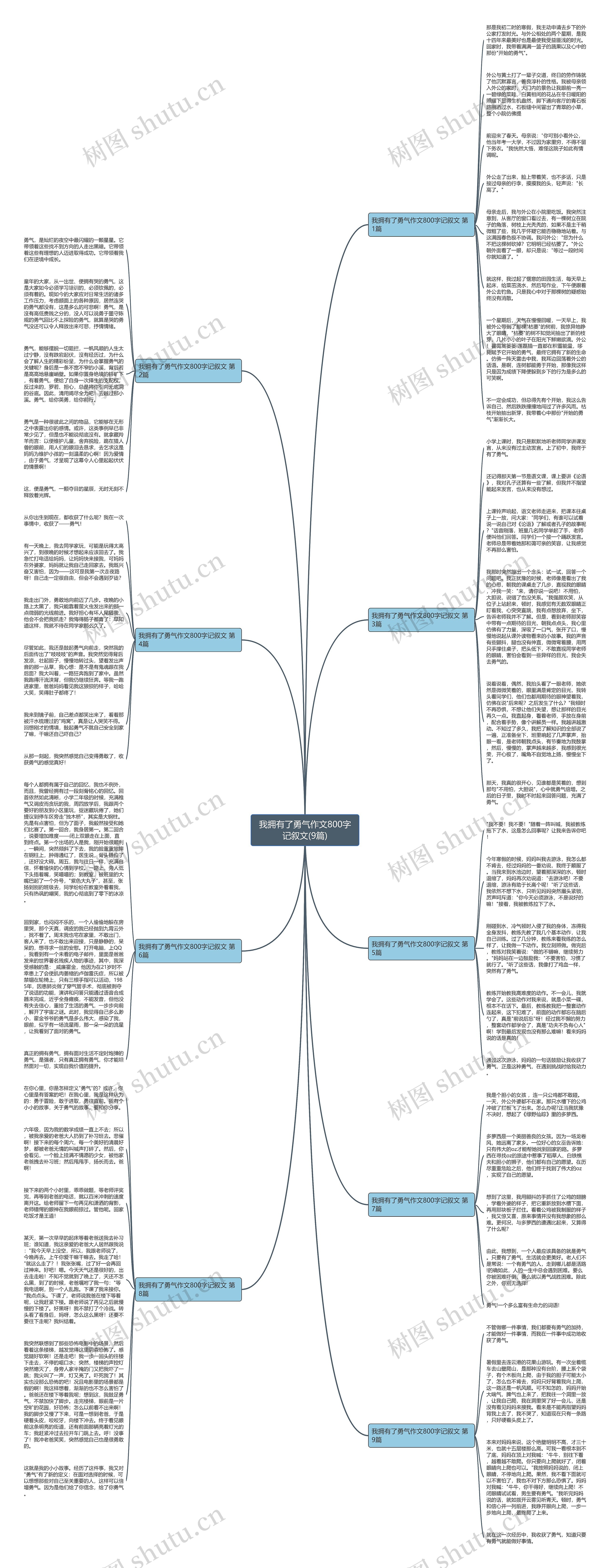 我拥有了勇气作文800字记叙文(9篇)思维导图