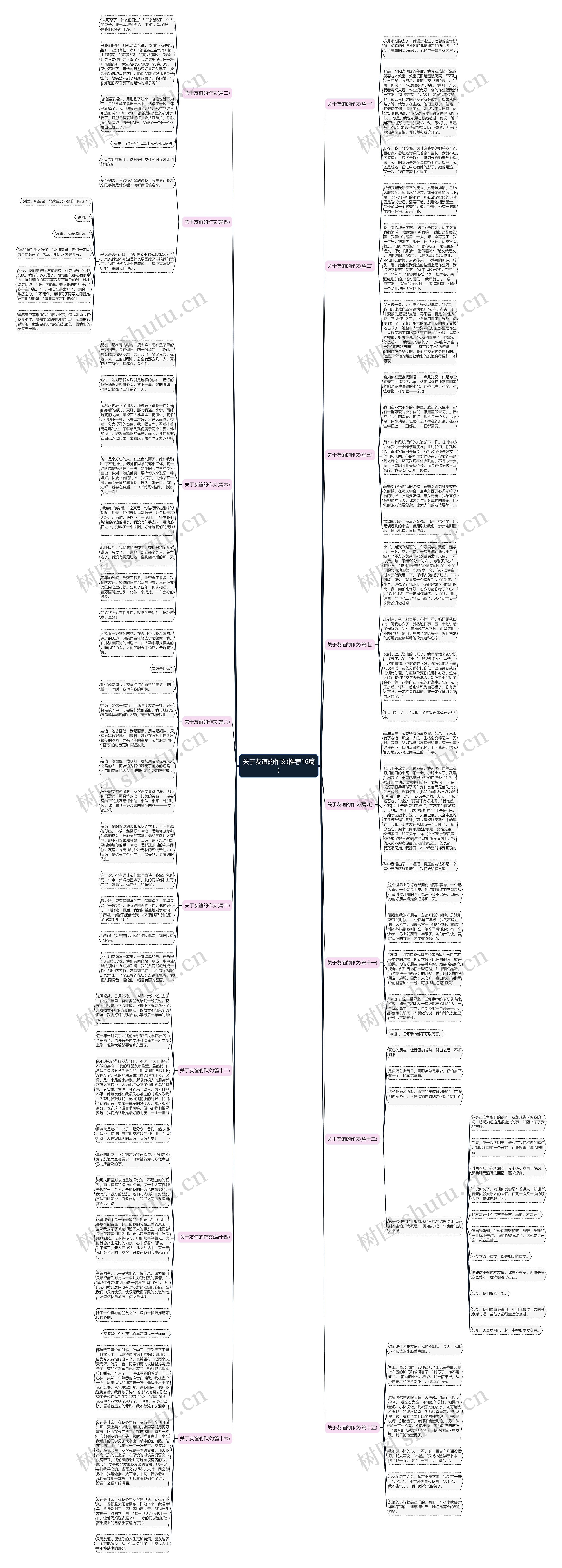 关于友谊的作文(推荐16篇)思维导图