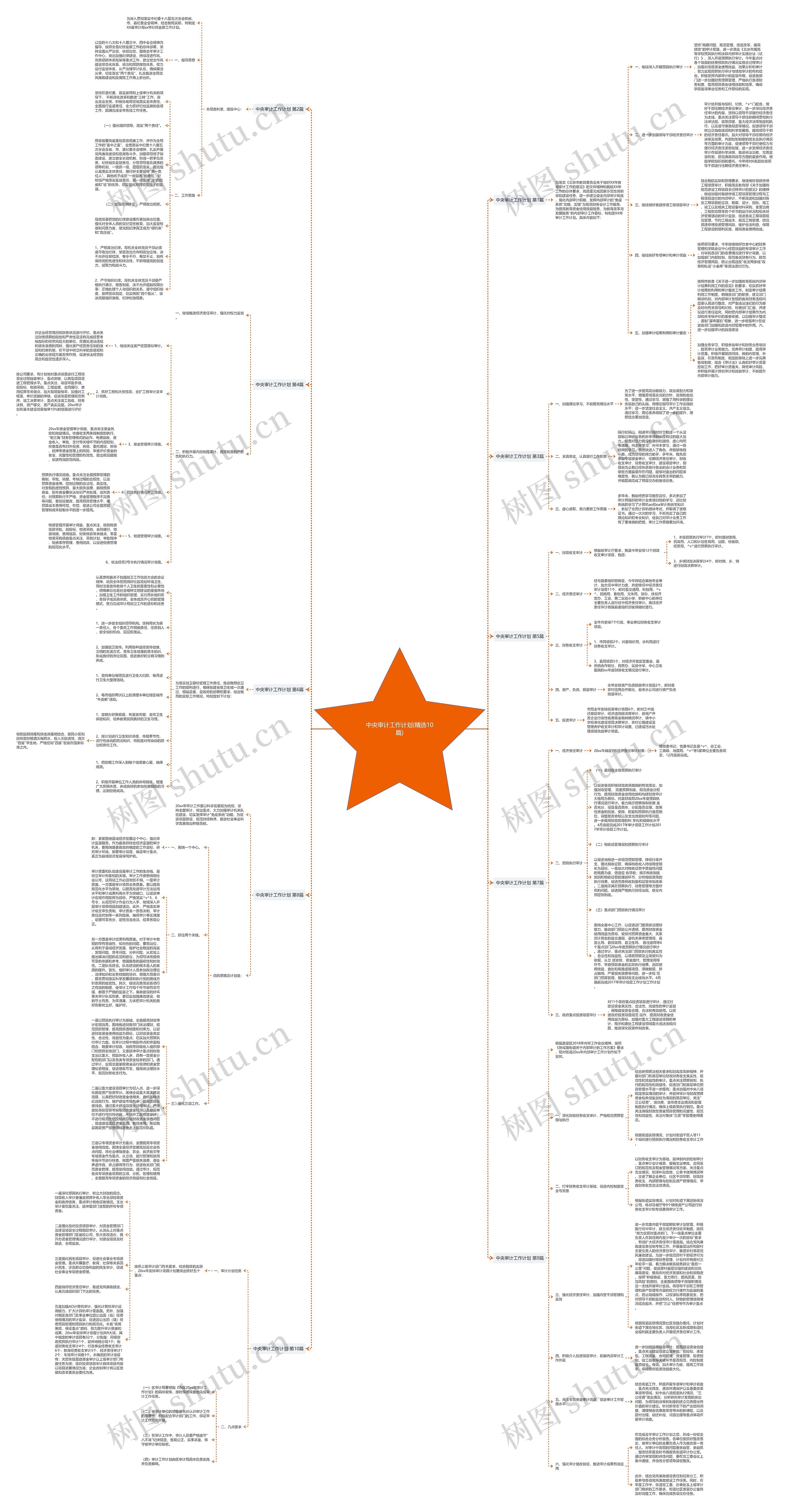 中央审计工作计划(精选10篇)思维导图