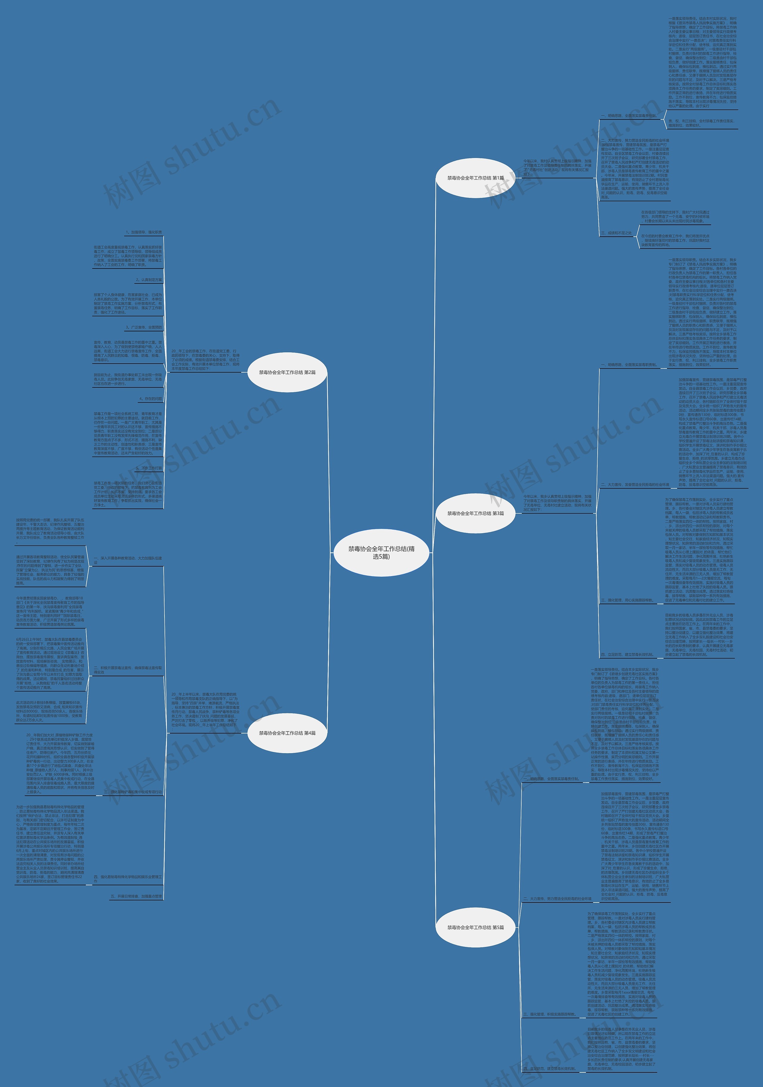 禁毒协会全年工作总结(精选5篇)思维导图