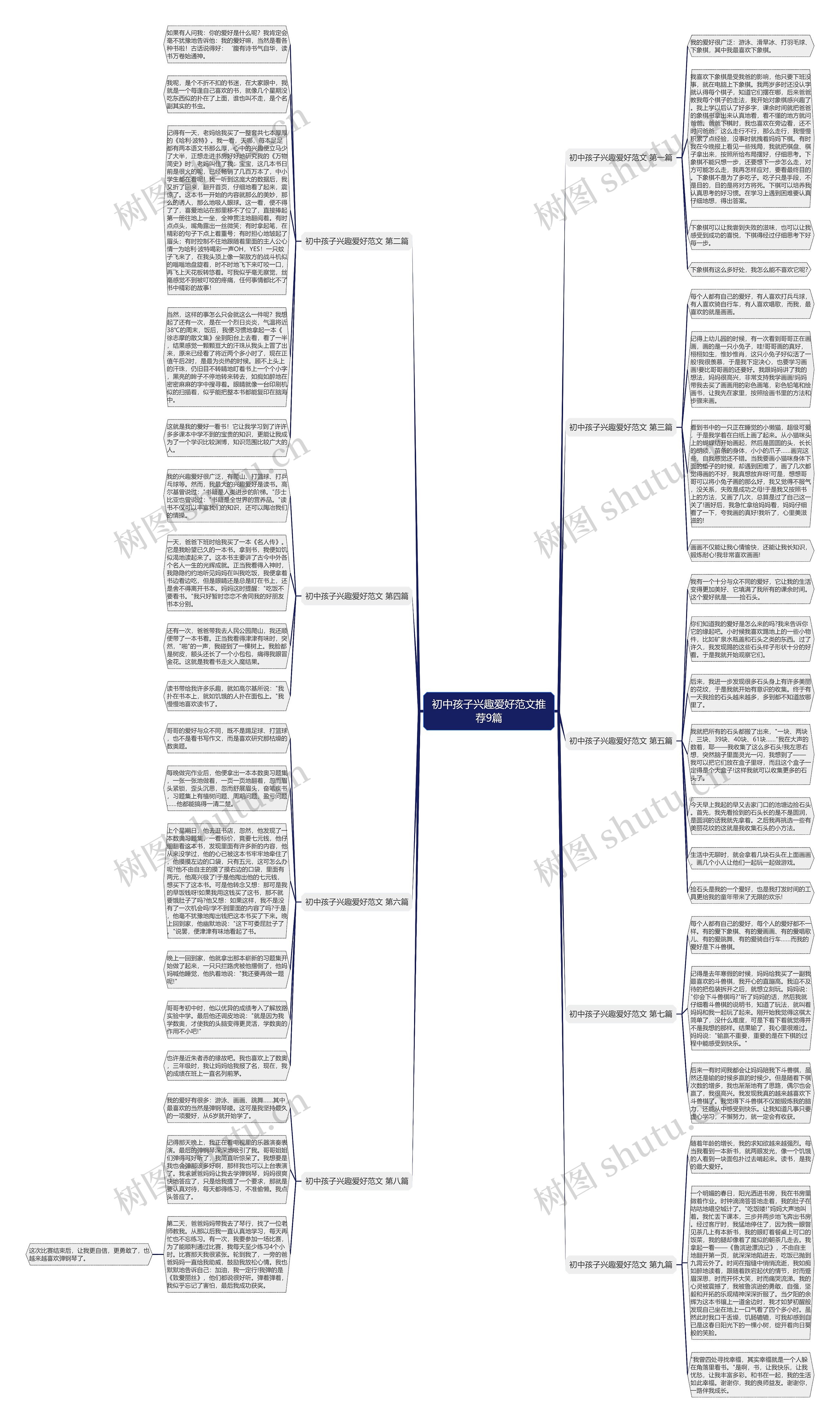 初中孩子兴趣爱好范文推荐9篇思维导图