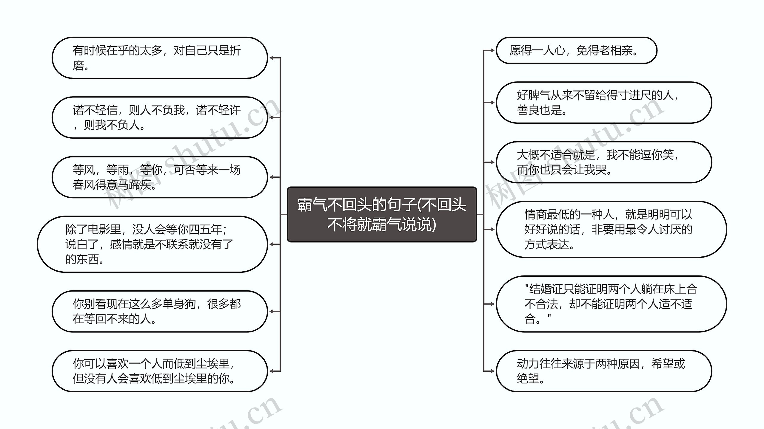 霸气不回头的句子(不回头不将就霸气说说)思维导图