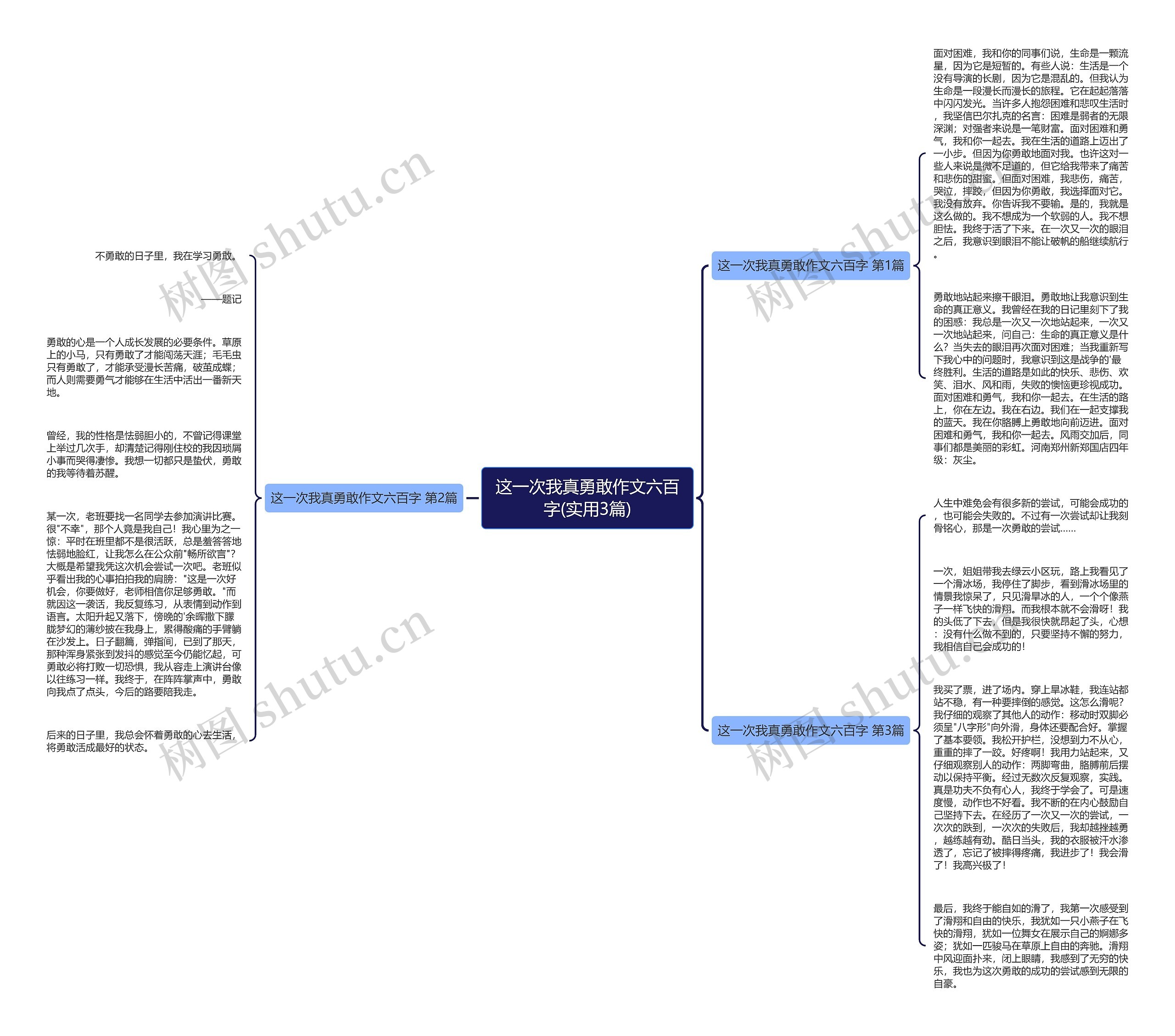这一次我真勇敢作文六百字(实用3篇)思维导图